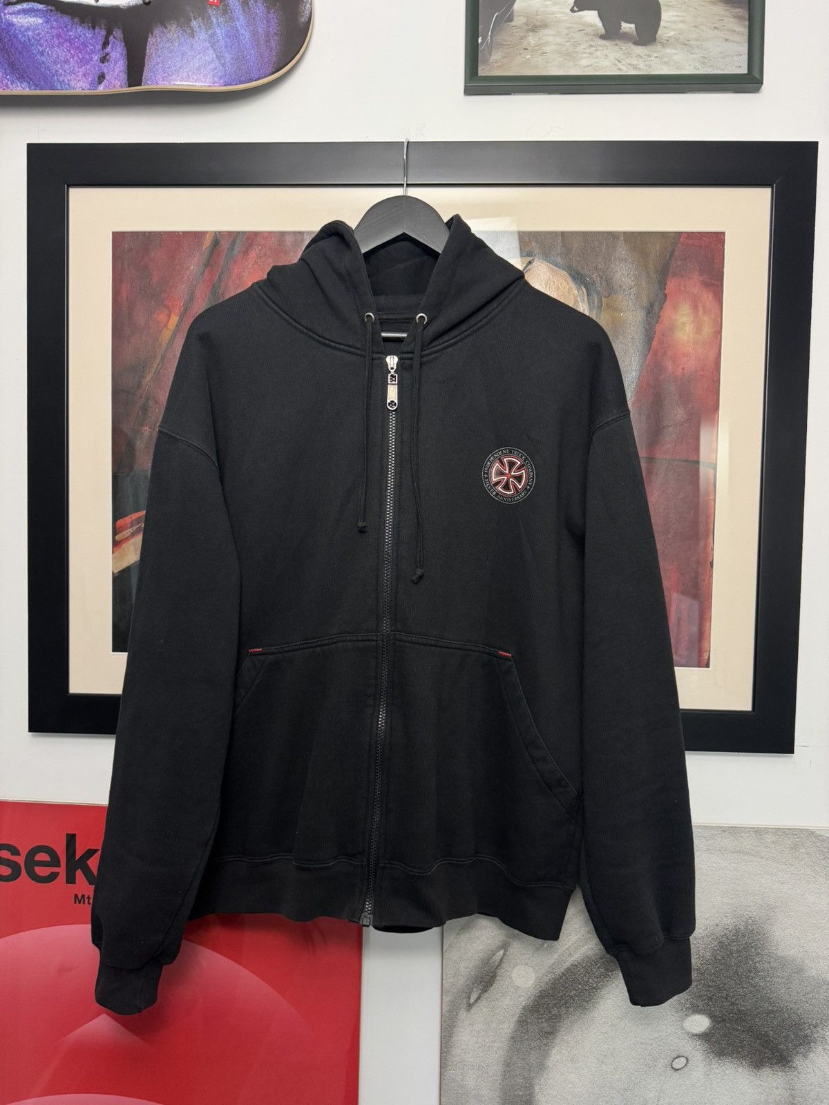 Independent Truck Co. Independent Truck Vintage 90s Zip Up Hoodie Washed Skate Size US L / EU 52-54 / 3 - 1 Thumbnail