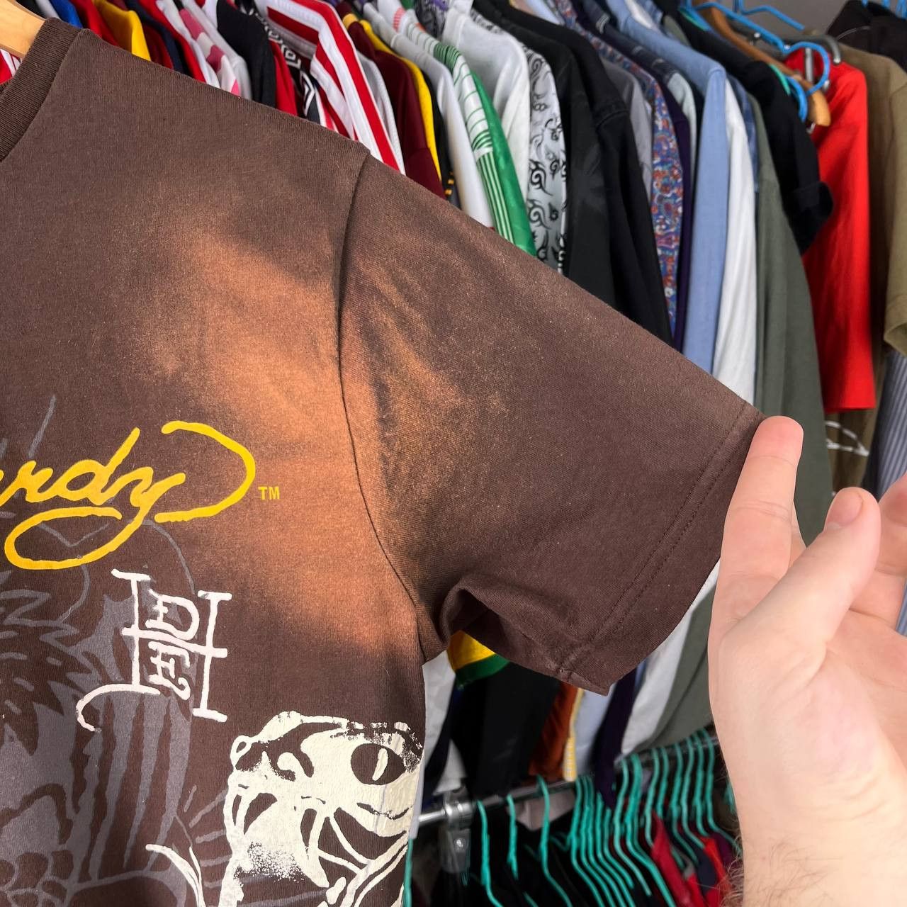 Ed Hardy Vintage Ed Hardy by Christian Audigier Brown Tshirt Size US M / EU 48-50 / 2 - 7 Thumbnail