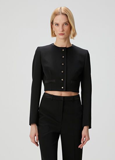 Dolce & Gabbana o1s22i1n0225 Cropped Blazer in Black Size M / US 6-8 / IT 42-44 - 1 Thumbnail
