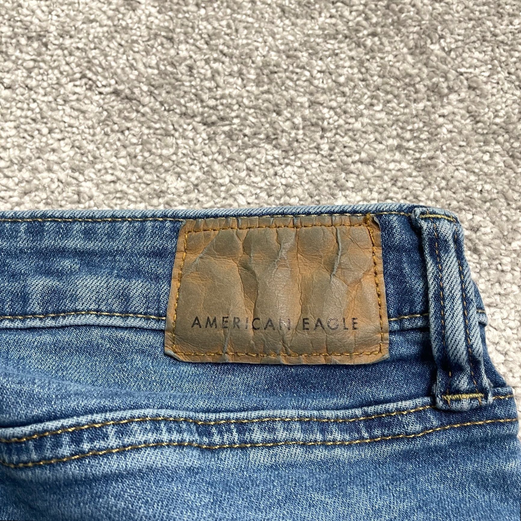American Eagle Outfitters American Eagle Outfitters Jeans Mens 29x34 Athletic Denim Straight Mid Rise Blue 5-Pocket Logo USA Size US 29 - 5 Thumbnail