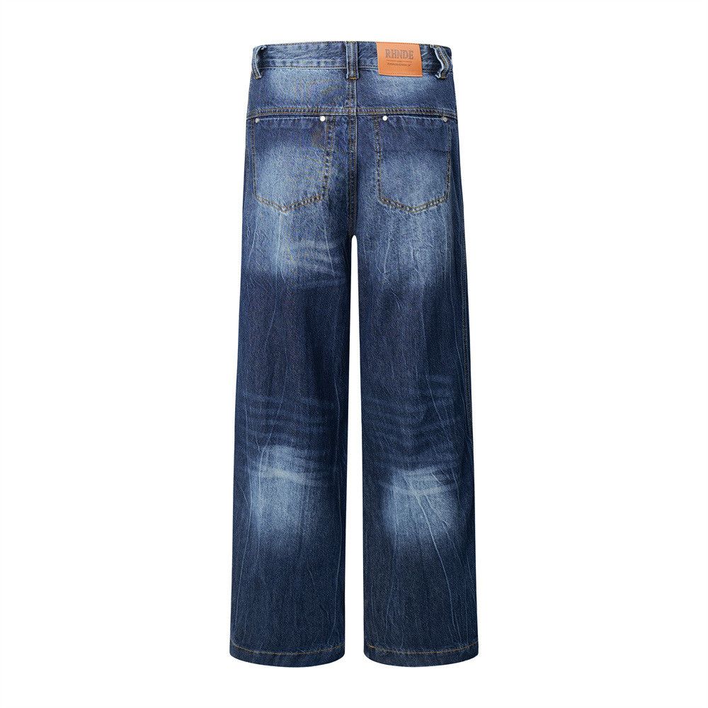 Japanese Brand × Jean Men's trendy street split stitching contrast color jeans Size US 32 / EU 48 - 2 Thumbnail