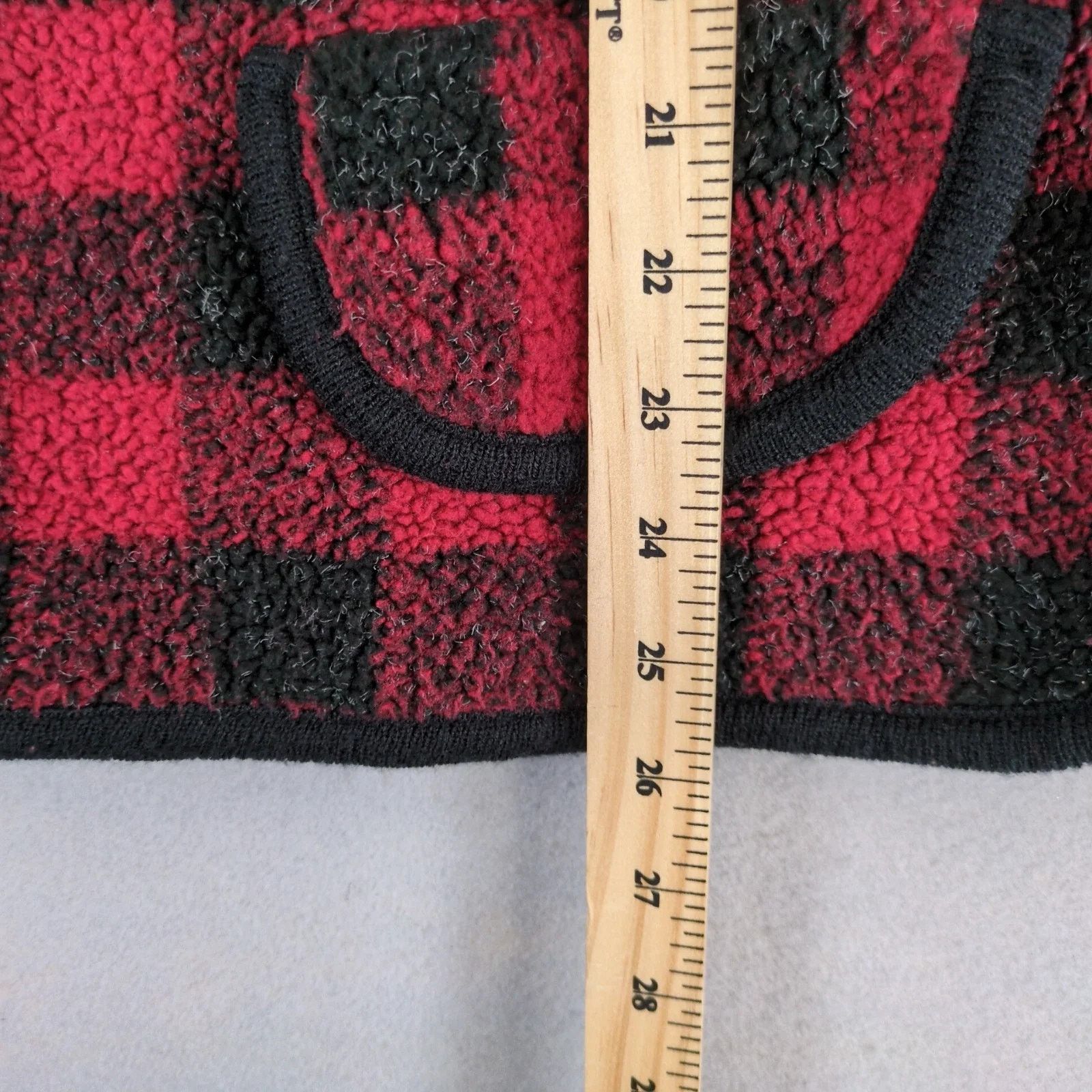 Vintage Tally-Ho Buffalo Plaid Fleece Jacket Women's Faux Fur Collar Size L / US 10 / IT 46 - 8 Thumbnail