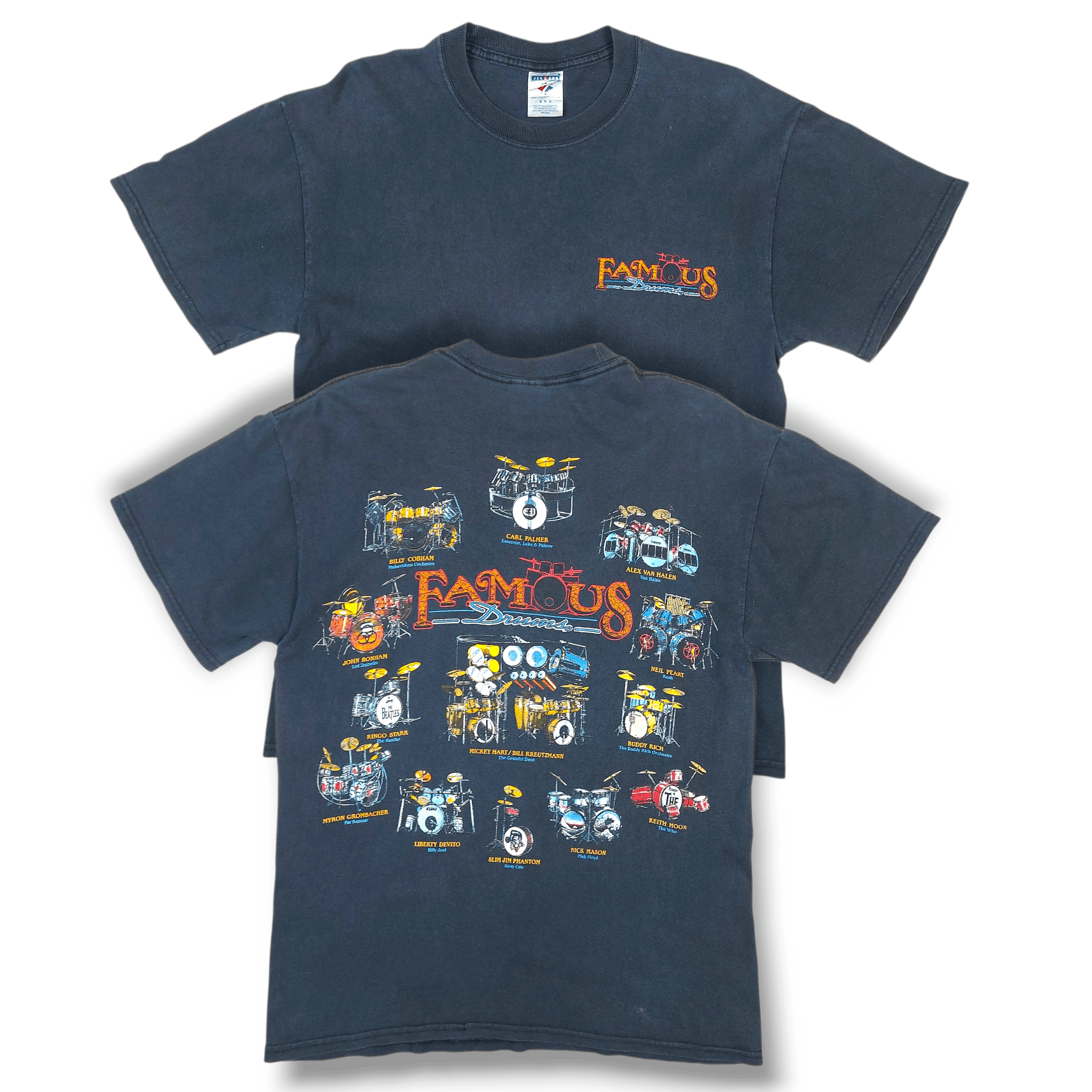 Band Tees Vintage Y2K Famous Drummers Of History Graphic TEE Size US M / EU 48-50 / 2 - 1 Thumbnail