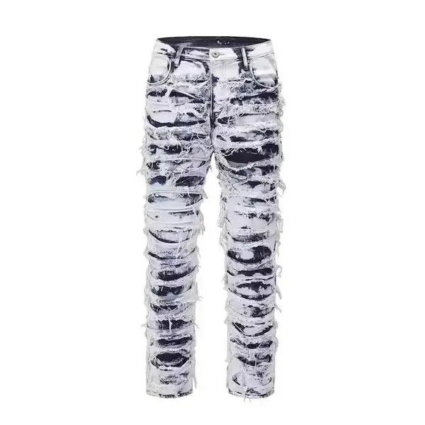 Japanese Brand × Jean Opium Distressed Baggy Stack Jeans Size US 34 / EU 50 - 4 Thumbnail