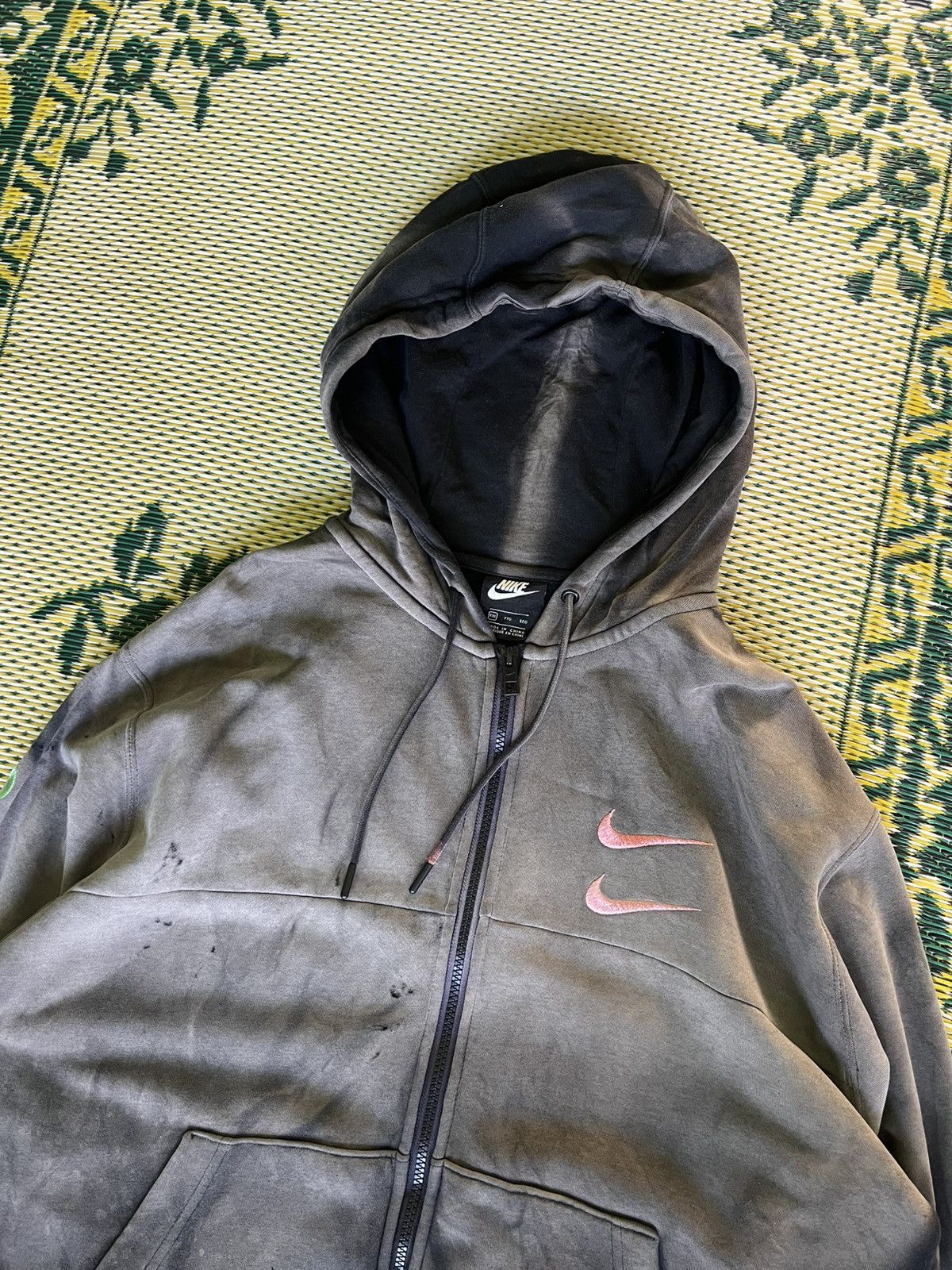 Nike Nike Distressed Zip Hoodie Double Swoosh Sleeve Logo Size US XL / EU 56 / 4 - 2 Thumbnail