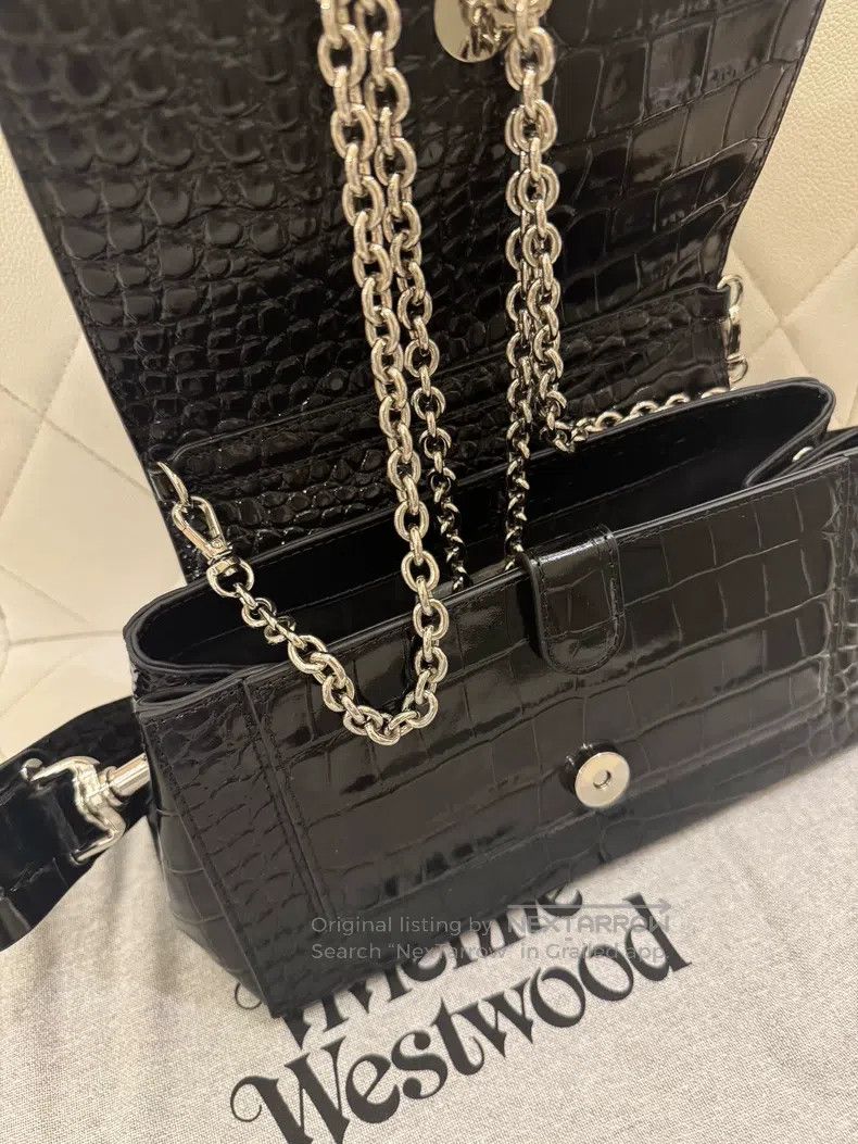 Vivienne Westwood Vivienne Westwood size os Hazel Black Crocodile Pattern Sin Size ONE SIZE - 6 Thumbnail