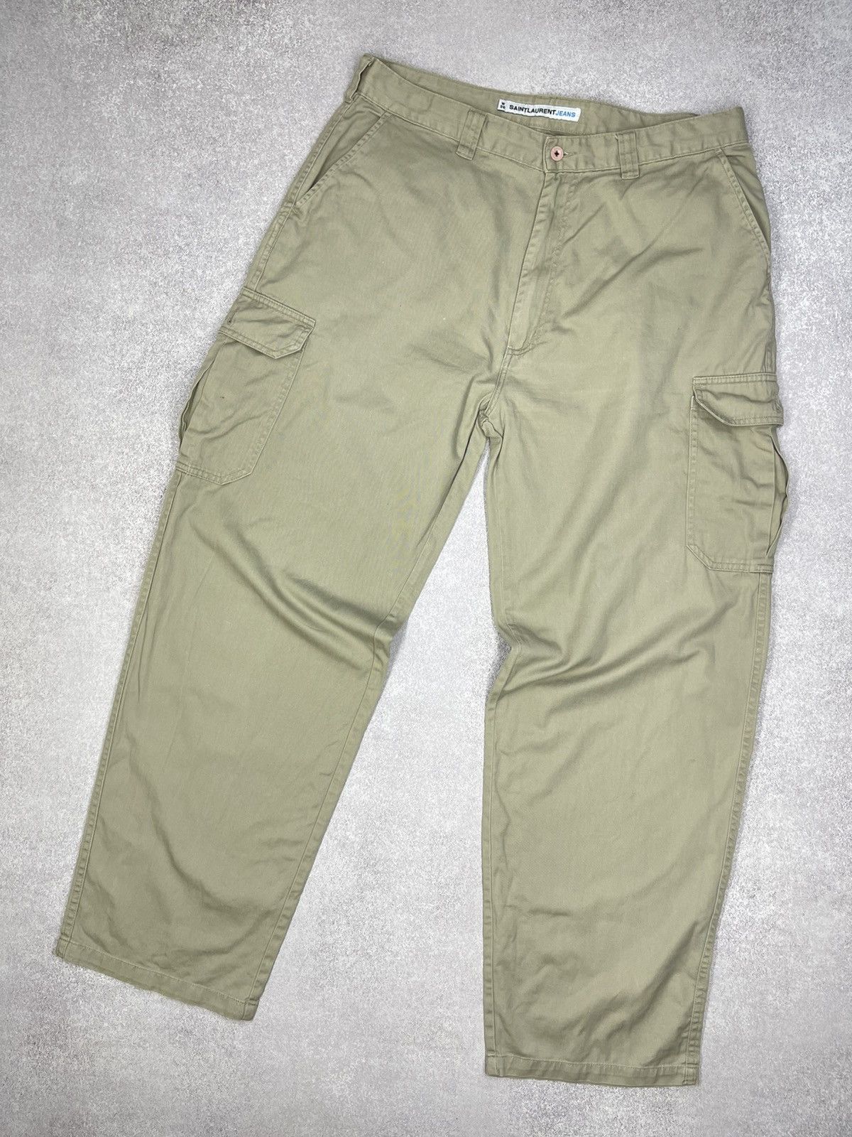Vintage × Yves Saint Laurent Vintage Yves Saint Laurent Paris Cargo Pants Beige Designer Size US 36 / EU 52 - 5 Thumbnail