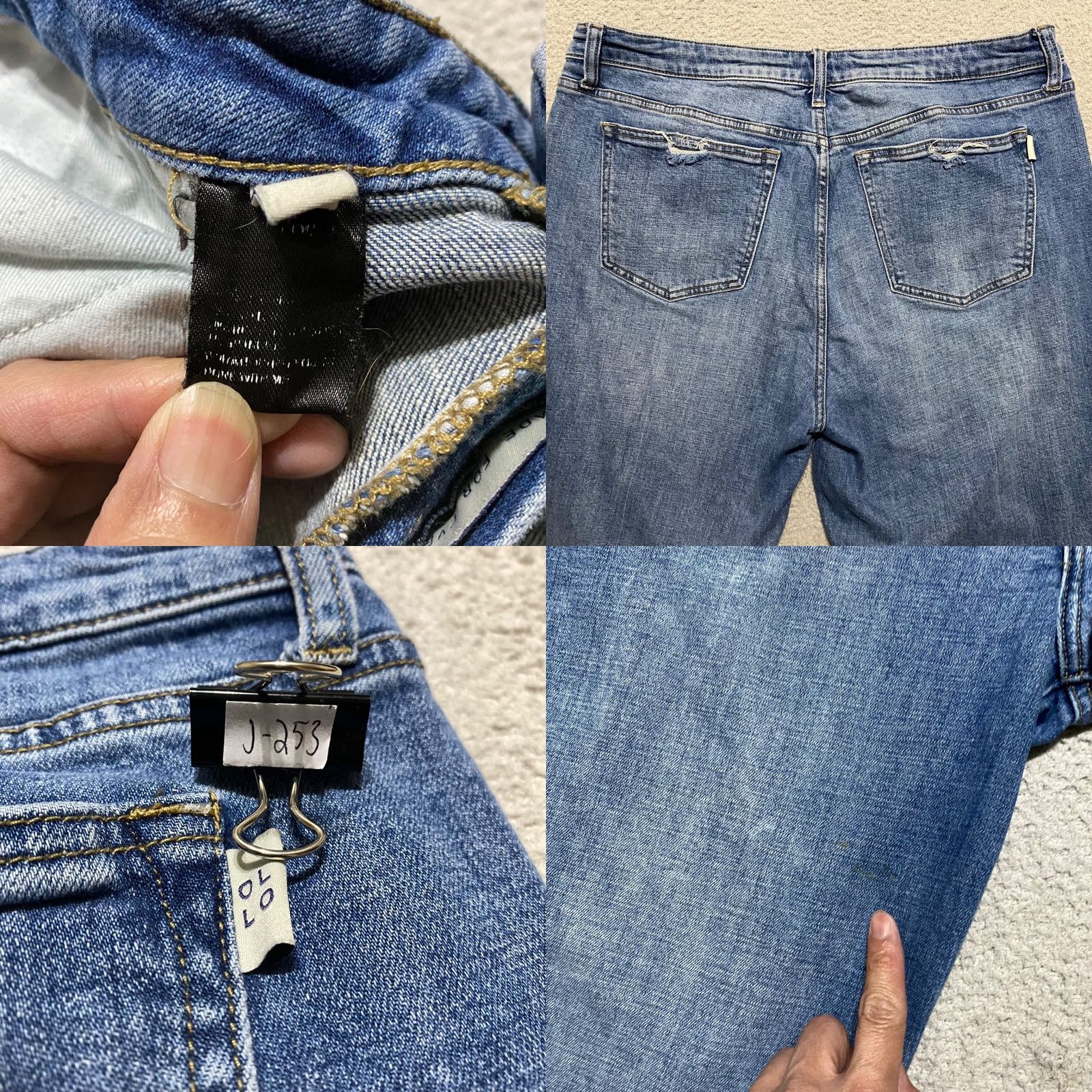 Madison Oliver Logan Madison Wide Leg Jeans sz 33 Blue Denim Medium Wash Weomens Size 27" / US 4 / IT 40 - 9 Thumbnail
