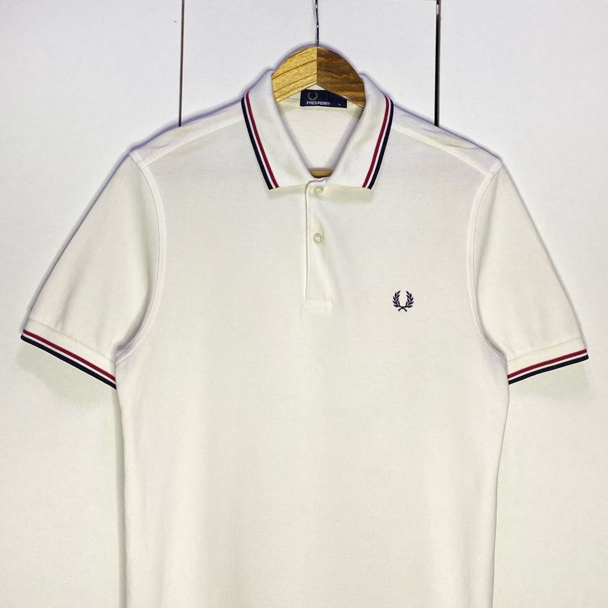 Fred Perry Fred Perry Twin Tipped White Polo Shirt | Medium Size US M / EU 48-50 / 2 - 4 Thumbnail