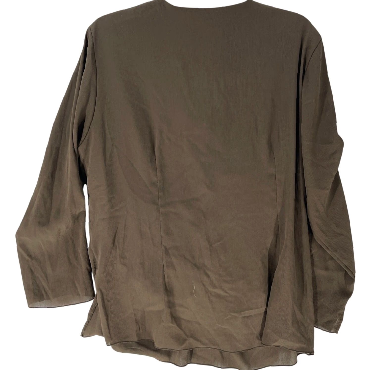 Vintage Bianca Blouse Tunic Women Brown Long Sleeve V-Neck Bohemian 18 Plus Size XXL / US 16-18 / IT 52-54 - 3 Thumbnail