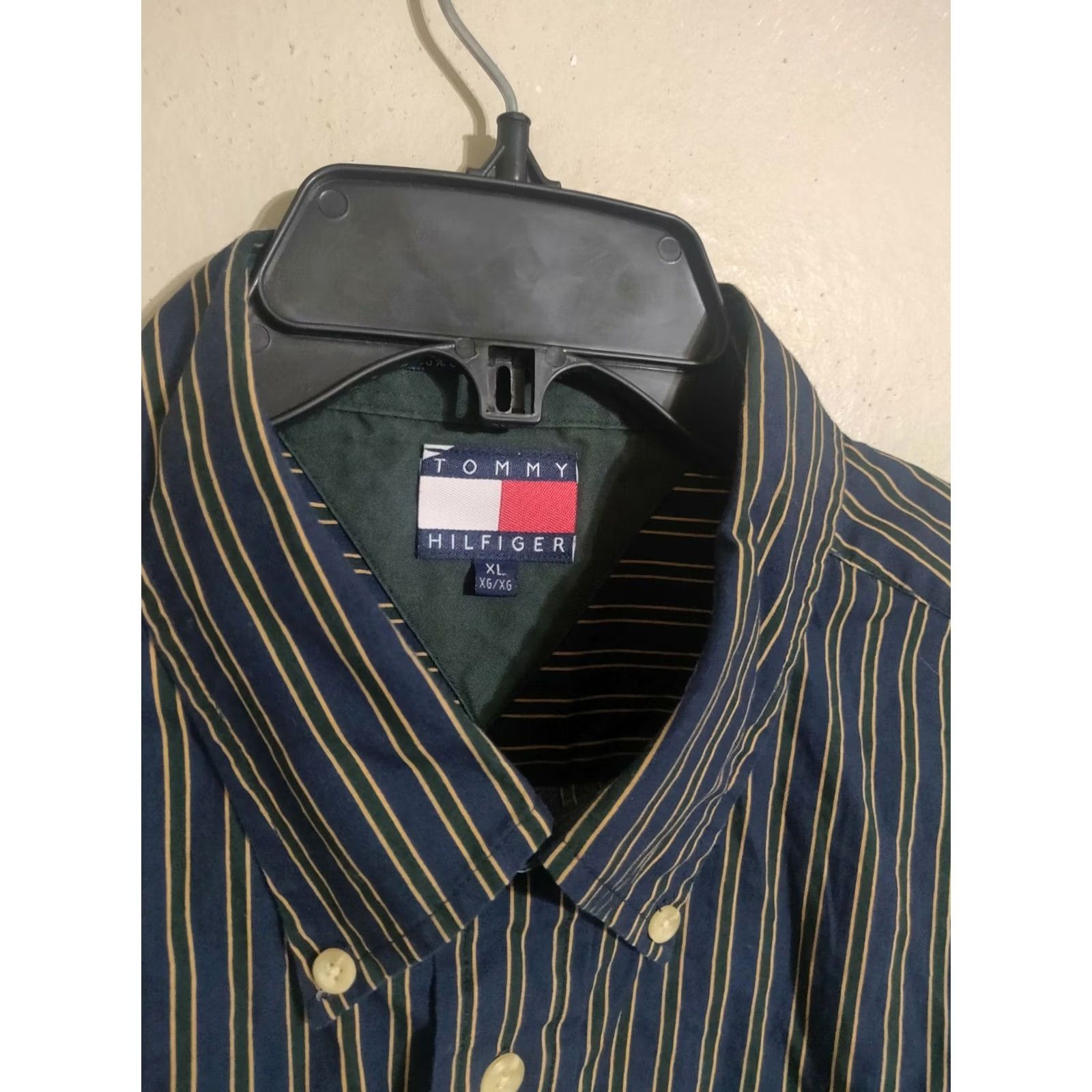 Tommy Hilfiger VINTAGE Tommy Hilfiger Shirt Button Down Casual Blue Stripes L/S Mens XL Size US XL / EU 56 / 4 - 3 Thumbnail