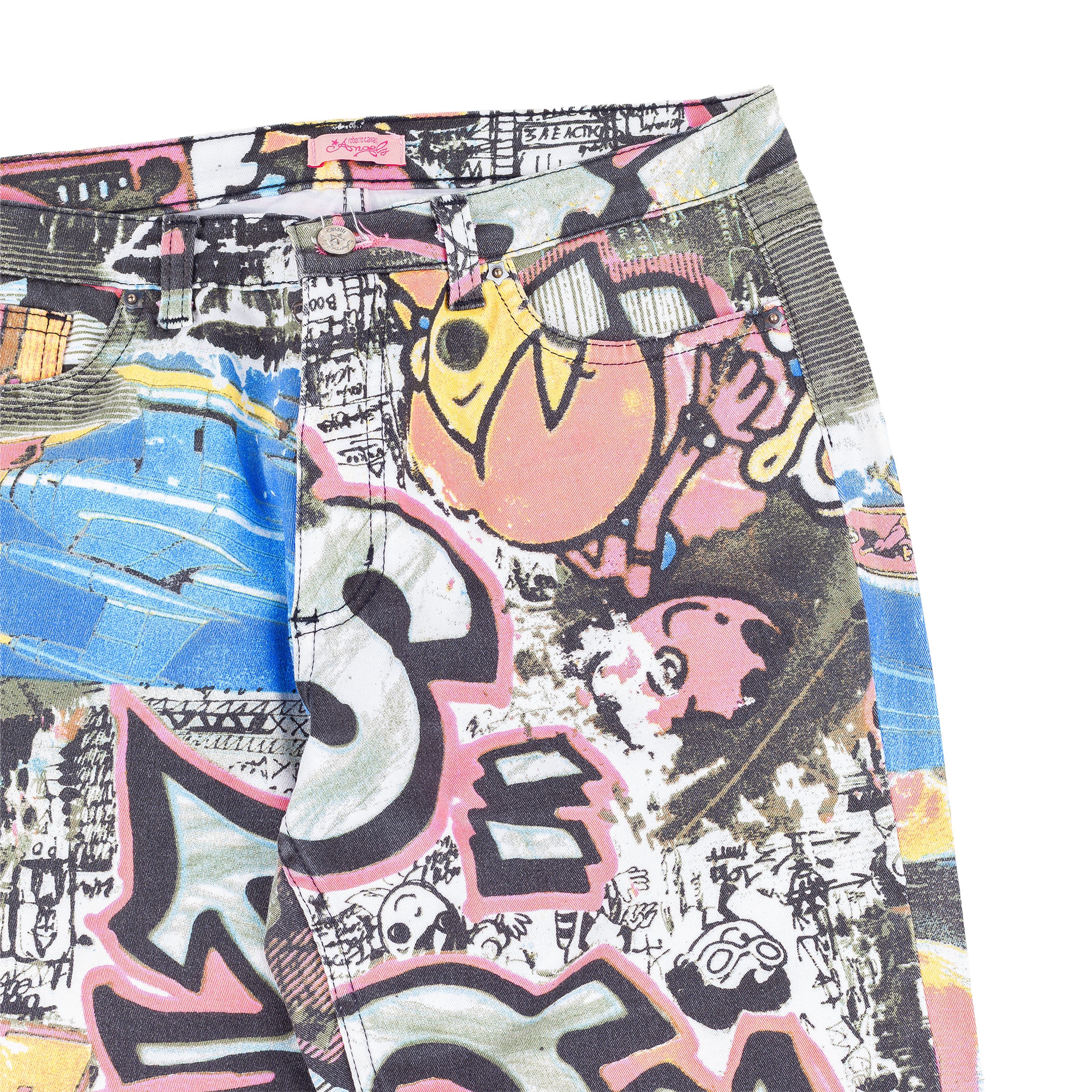 Roberto Cavalli Roberto Cavalli Angels Graffiti Comic Printed Pants Size 26" / US 2 / IT 38 - 6 Thumbnail