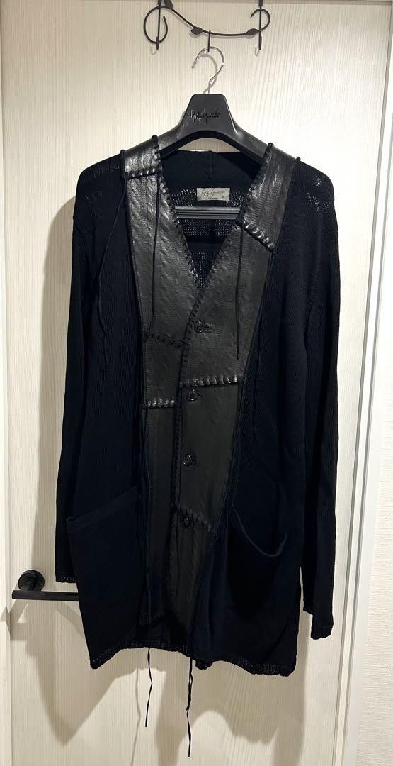 Yohji Yamamoto POUR HOMME 21aa Bonded Leather Hug Cardigan Size US L / EU 52-54 / 3 - 1 Thumbnail
