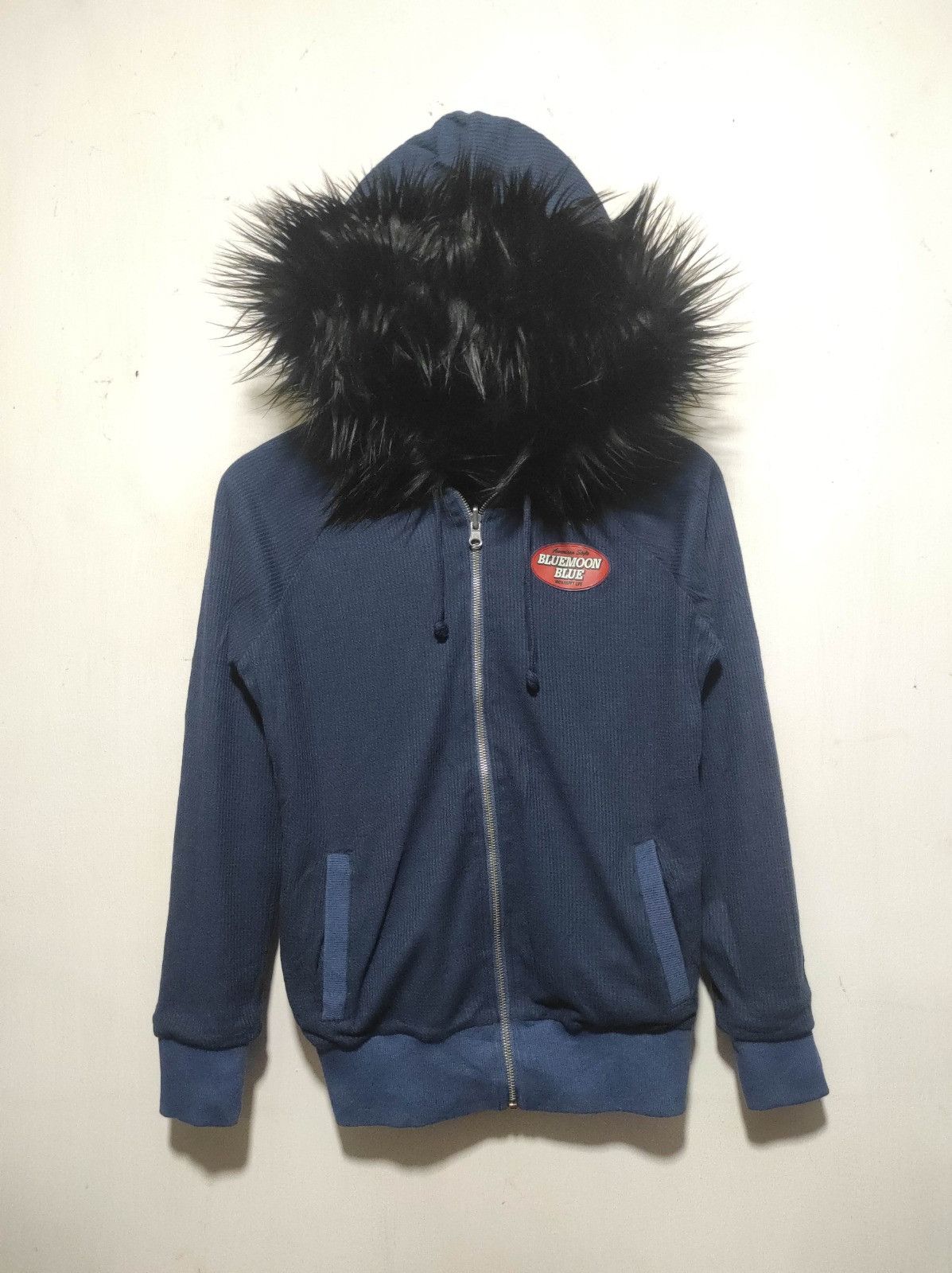 Japanese Brand Blue Moon Blue Reversibel zip Fur hoodie LGB ifsix style Size US XS / EU 42 / 0 - 14 Thumbnail