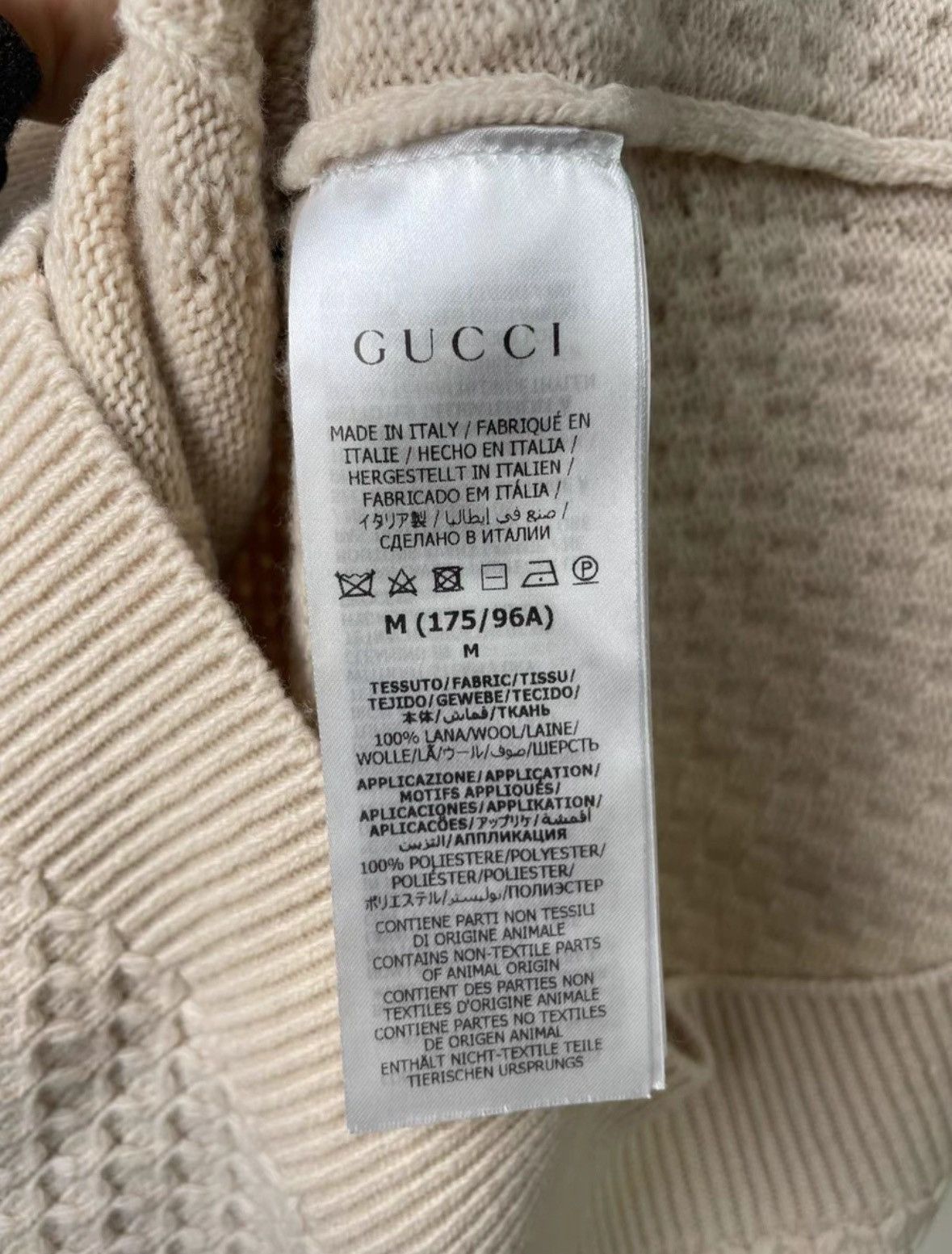 Gucci GucciNude logo printed hollow wool V-neck long-sleeved swea Size US M / EU 48-50 / 2 - 6 Thumbnail