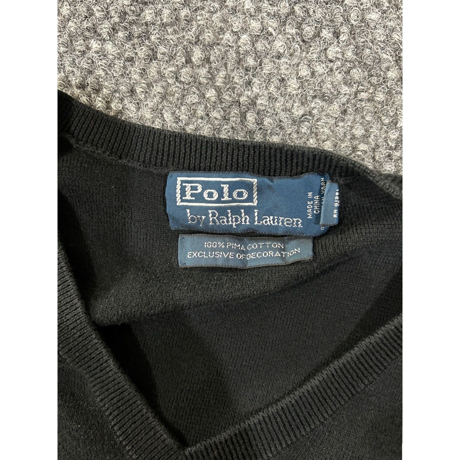 Polo Ralph Lauren Polo Ralph Lauren Vest Sweater Mens XL Black Cotton Knit Zipper Logo V-Neck Preppy Classic Size US XL / EU 56 / 4 - 3 Thumbnail