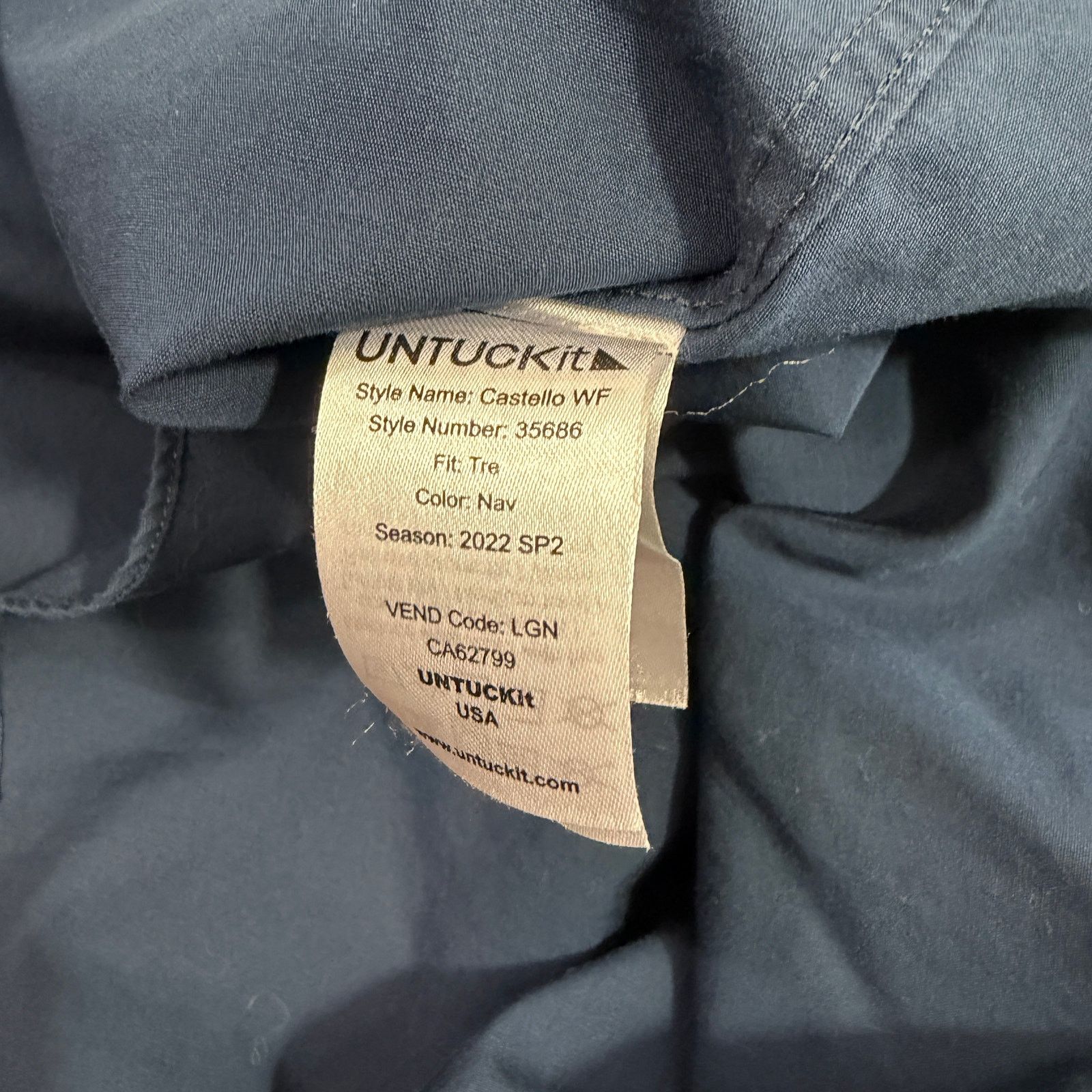 UNTUCKit Untuckit Shirt Mens Extra Large Blue Button Up Long Sleeve Size US XL / EU 56 / 4 - 5 Thumbnail