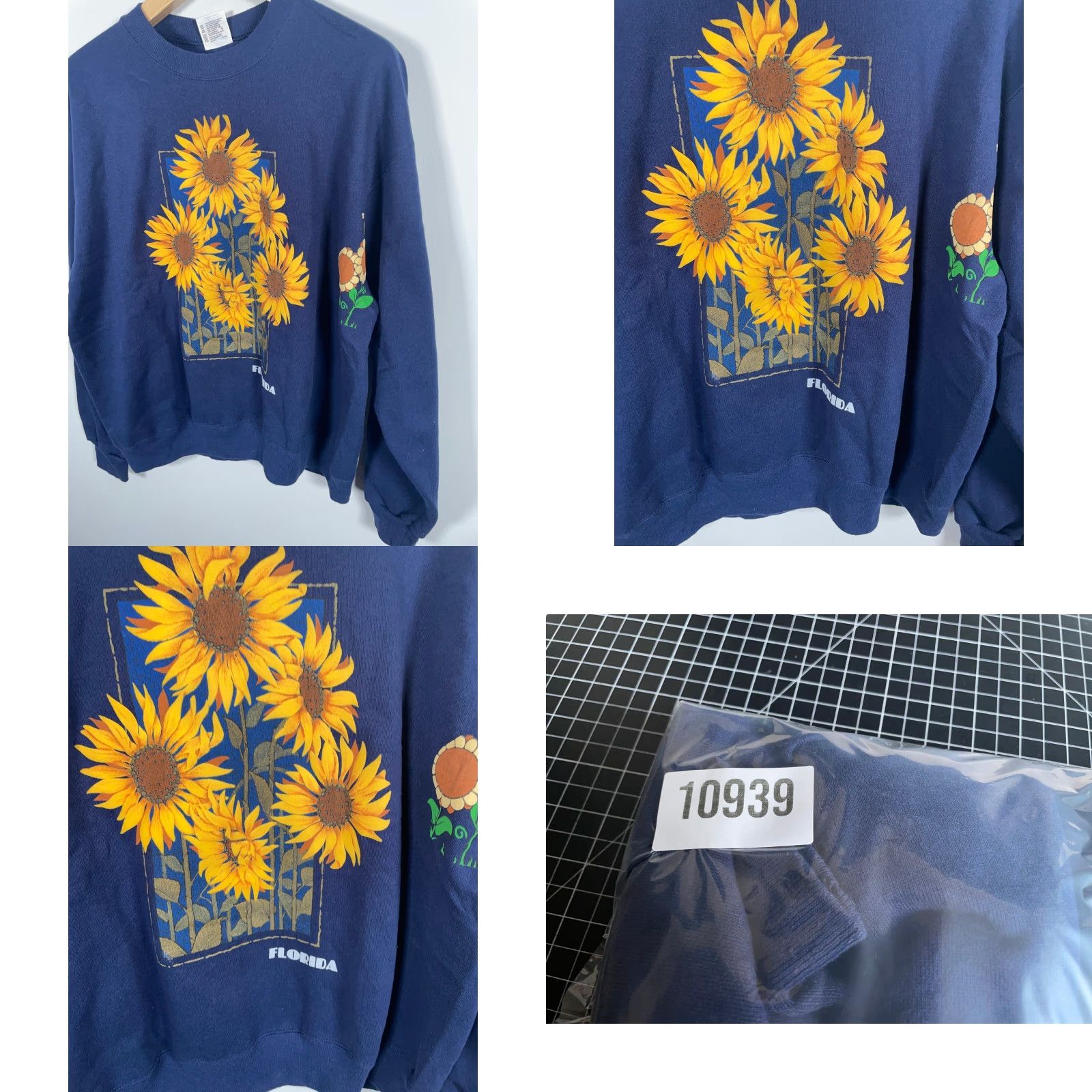 Hanes VINTAGE Hanes Sweatshirt Adult XL Dark Blue 90s Sunflower Teacher Graphic Print Crew Neck Pullover Regular Women’s Size XL / US 12-14 / IT 48-50 - 8 Thumbnail