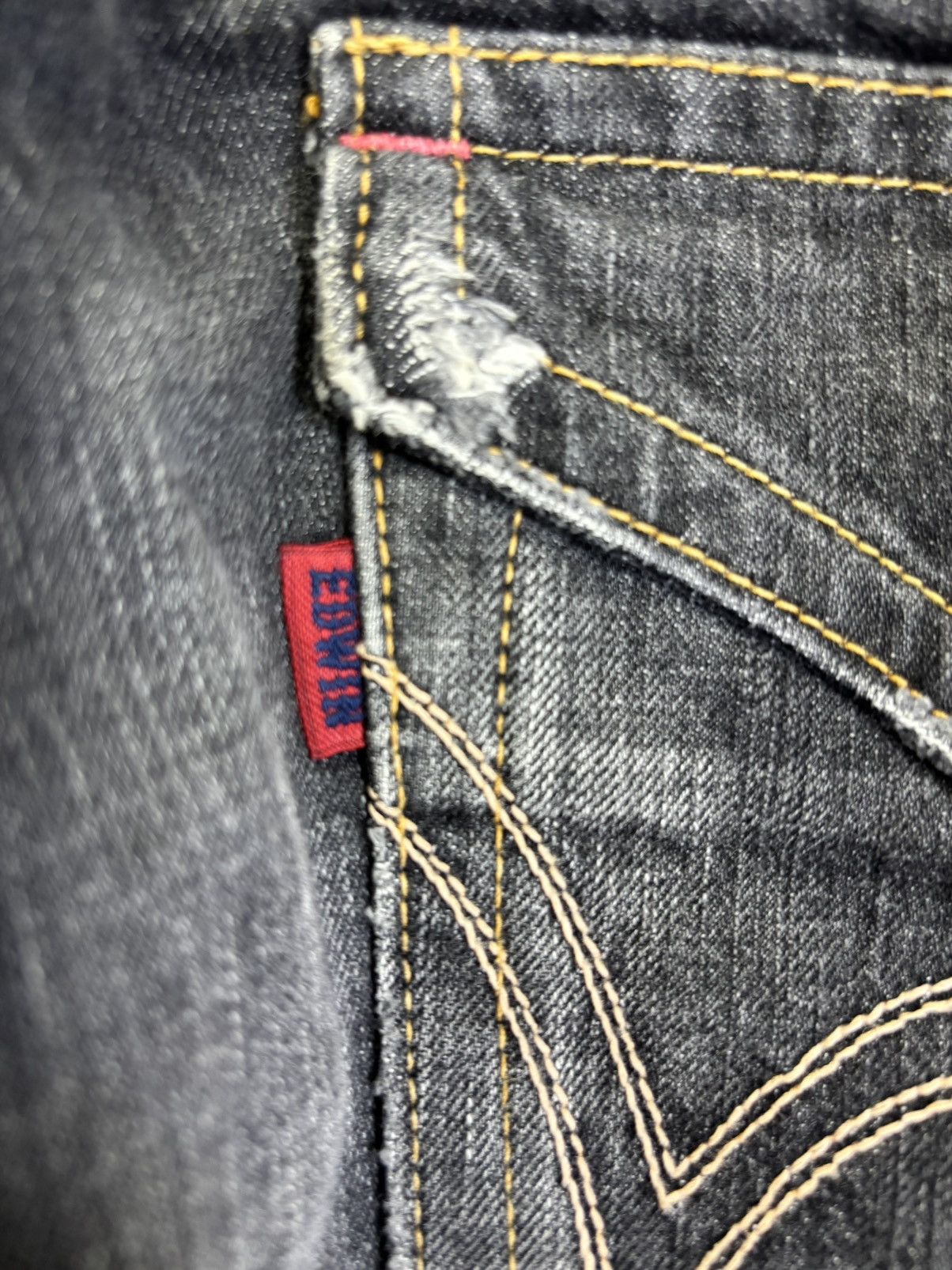 Edwin 💥Flare💥Archival Edwin 503 Chaos Fades Black Denim K15 Size US 31 - 13 Thumbnail