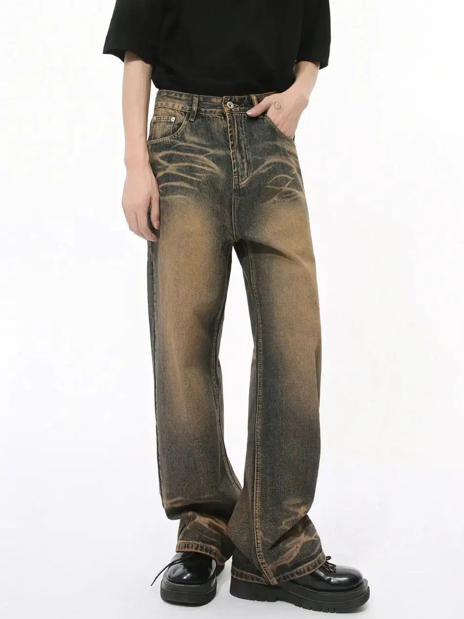 Japanese Brand Retro loose straight leg high street jeans Size US 32 / EU 48 - 5 Thumbnail