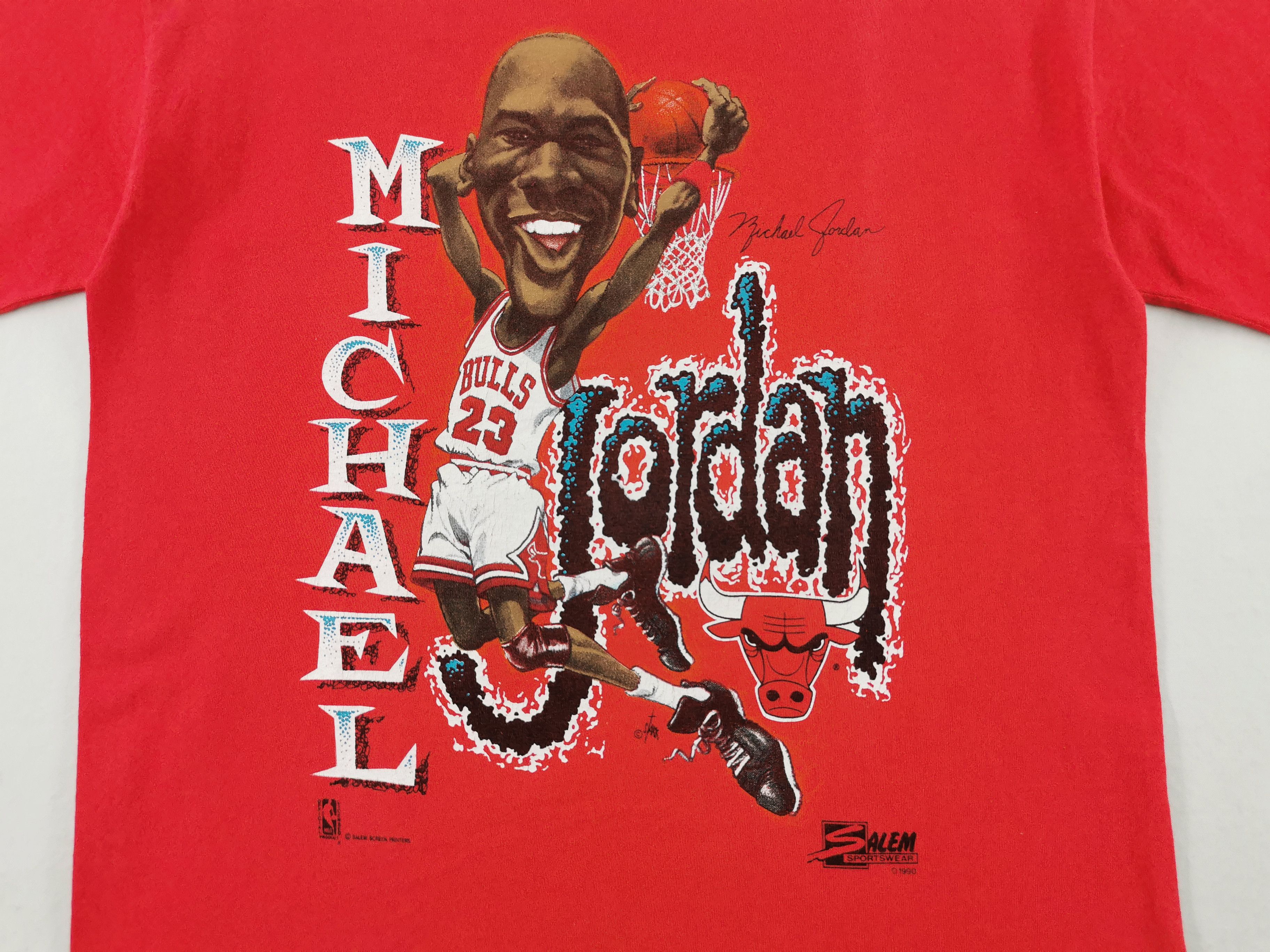 Vintage Vintage 90's Michael Jordan NBA Chicago Bulls By Salem Tee Size US L / EU 52-54 / 3 - 4 Thumbnail