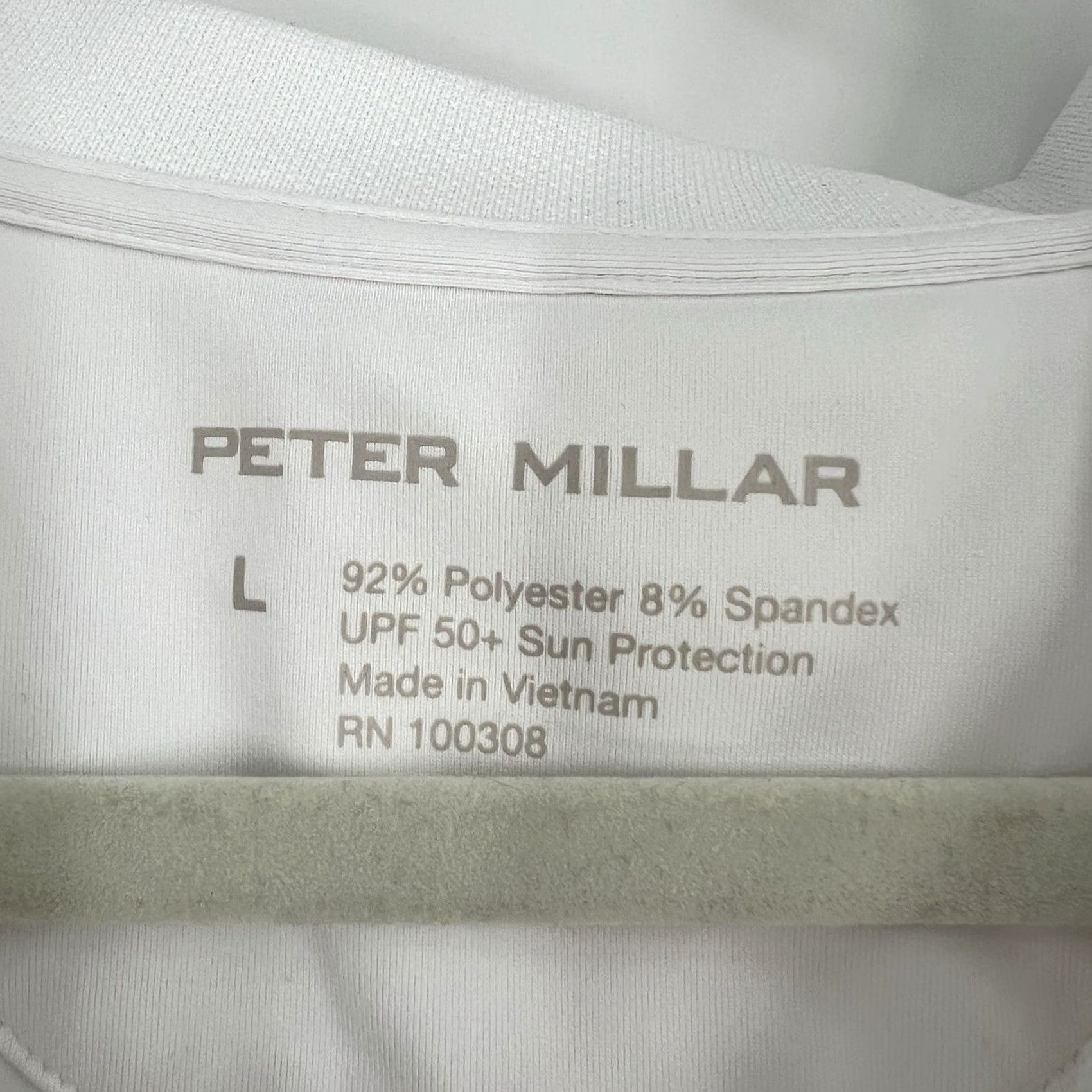 Peter Millar VINTAGE? No. Peter Millar Golf Polo Short Sleeve Shirt Womens L White UPF 50+ Performance Size L / US 10 / IT 46 - 2 Thumbnail