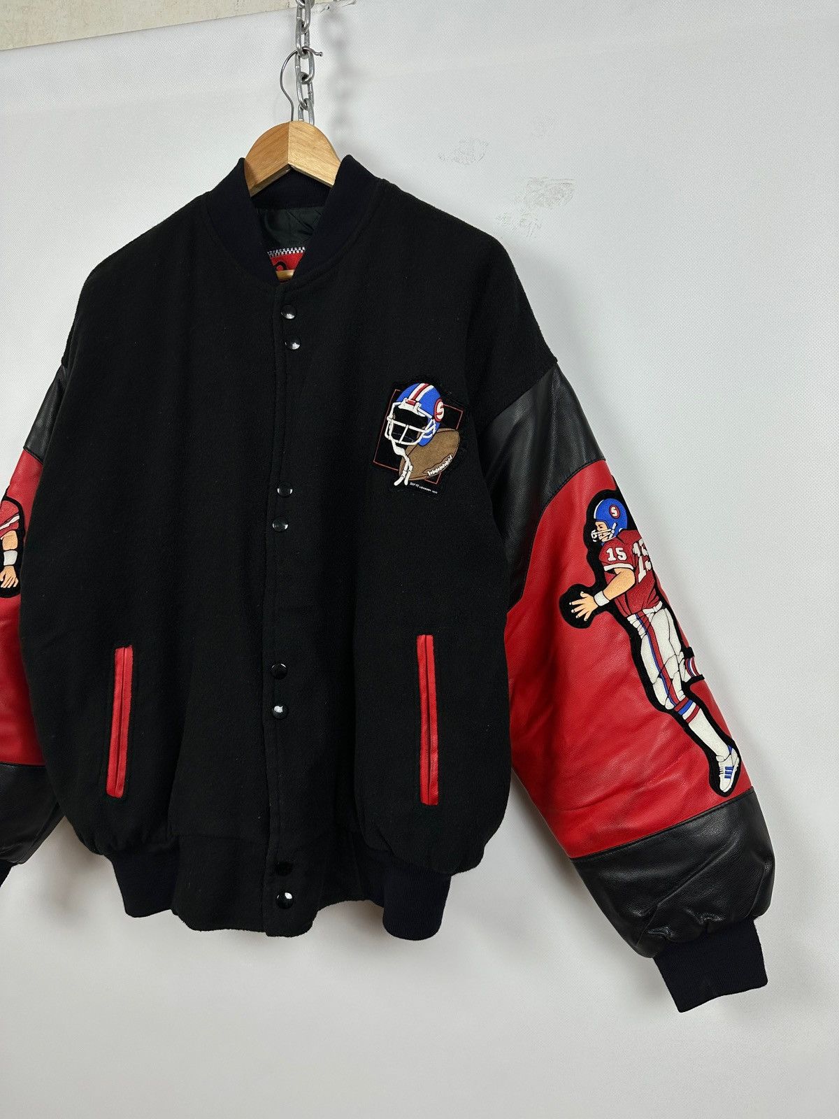 NFL 90s Vintage Super Bowl USA Zip It Varsity Bomber Jacket Size US L / EU 52-54 / 3 - 11 Thumbnail