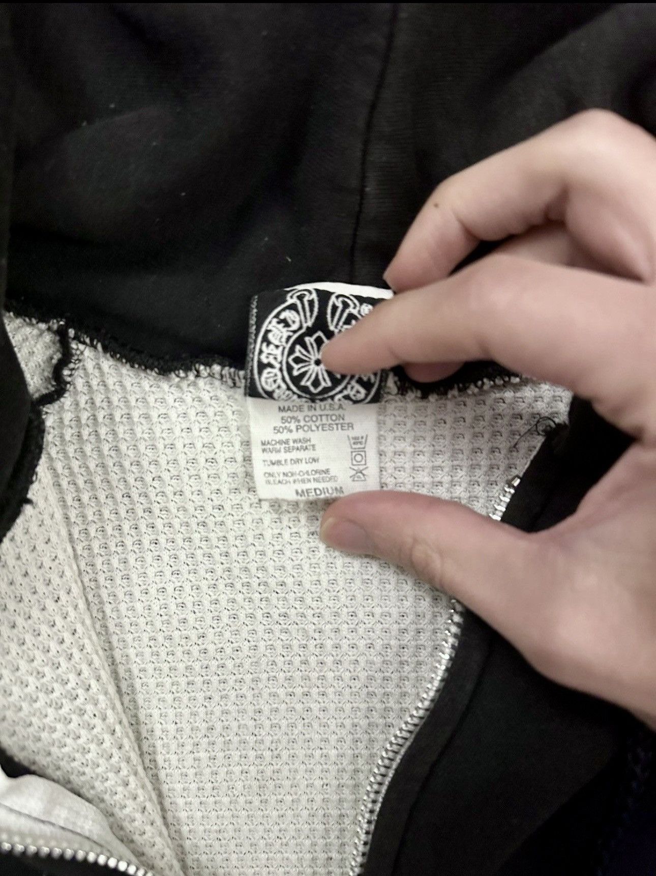 Chrome Hearts + Chrome Hearts 90s Vintage Thermal Zip Up Hoodie + Size US M / EU 48-50 / 2 - 6 Thumbnail