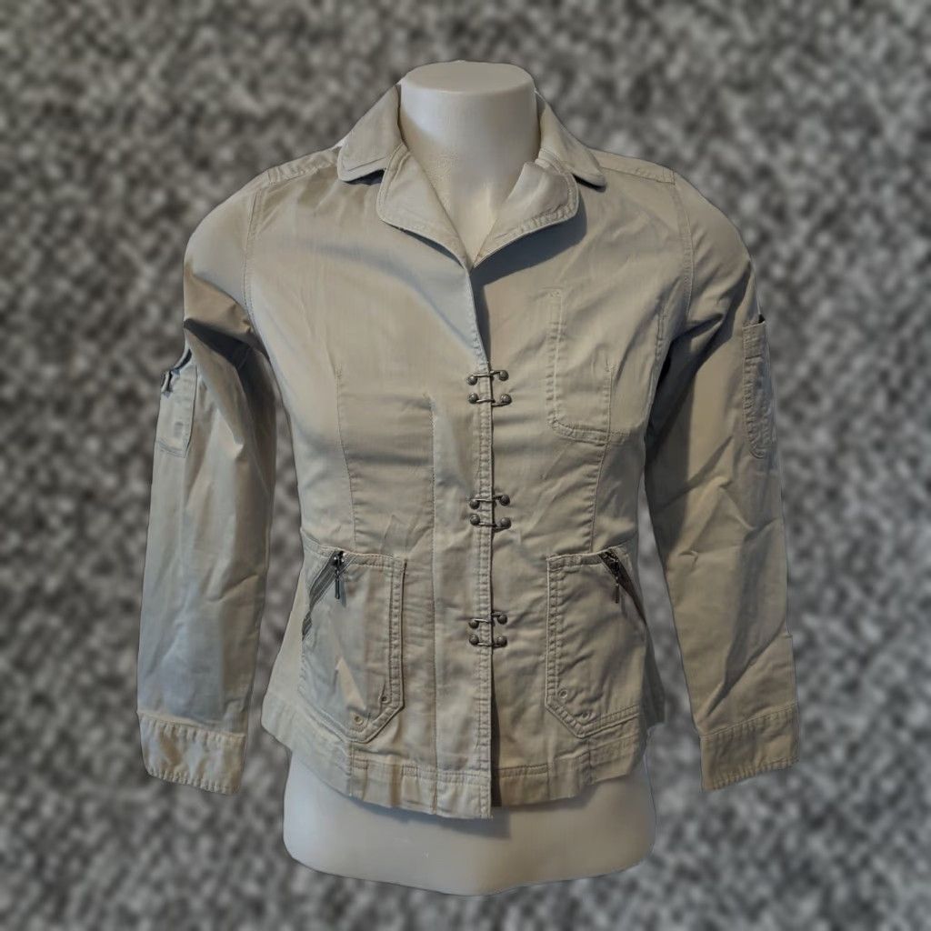 VINTAGE Columbia Jacket Coat Women's Small Khaki Cotton