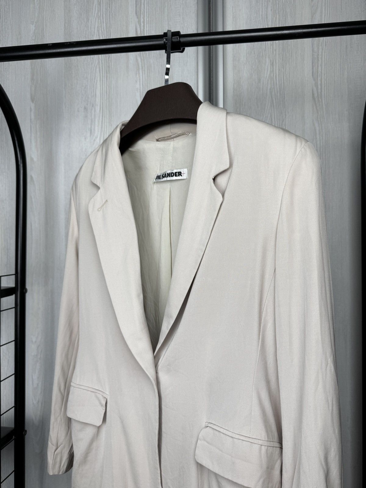 Jil Sander Jil Sander vintage 80s 90s creamy beige silk 1 button blazer Size S / US 4 / IT 40 - 4 Thumbnail