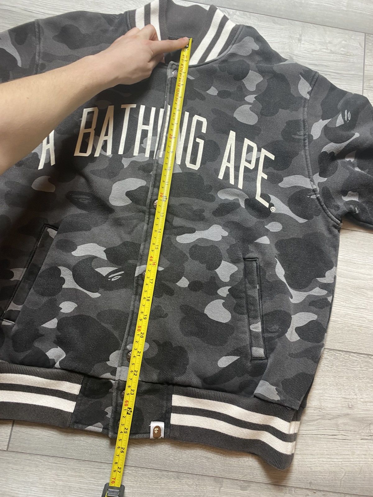 Bape Bape camo varsity bomber jacket Size US M / EU 48-50 / 2 - 9 Thumbnail