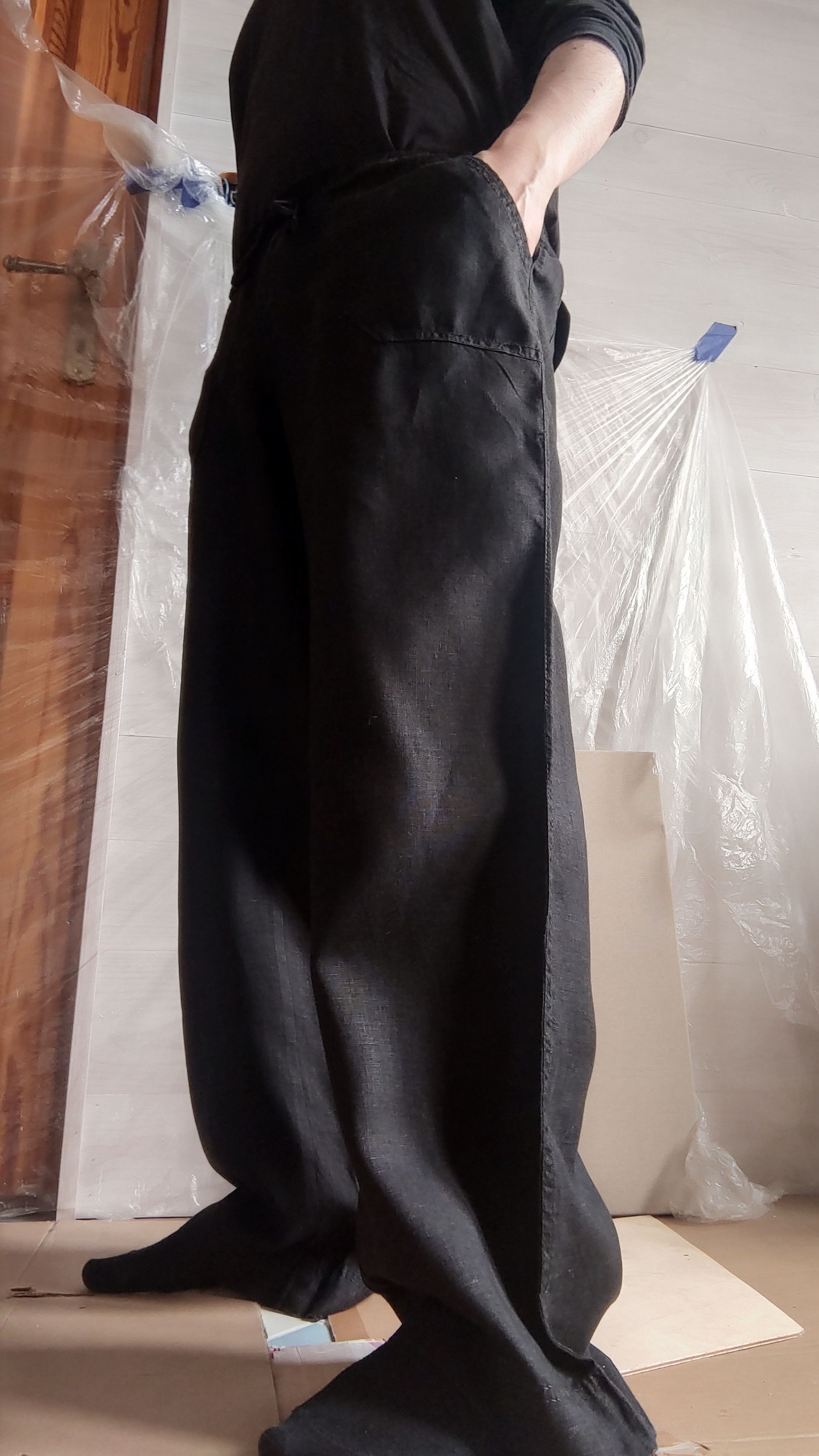 Vintage 100% Linen Pants Wide Minimal Flared y2k Vintage Darkfashion Size US 34 / EU 50 - 8 Thumbnail