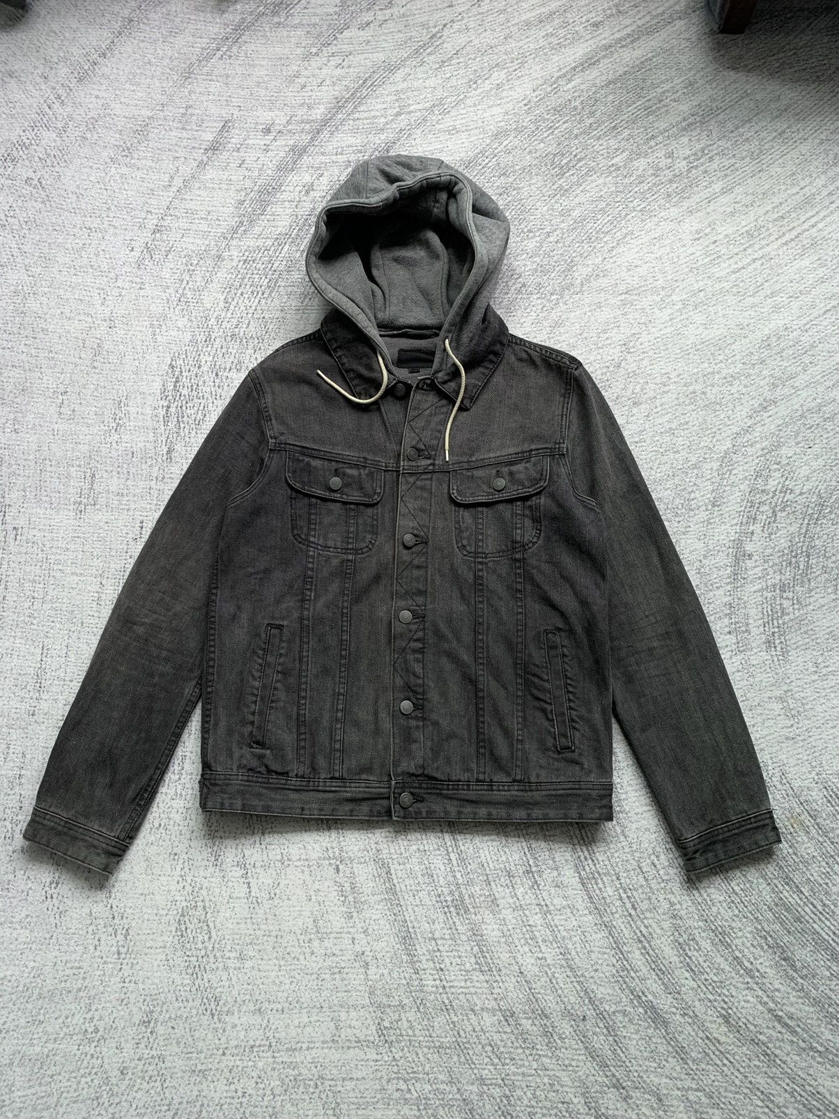 Asos × Japanese Brand × Le Grande Bleu (L.G.B.) Hooded Sunfaded Asos Denim Jacket Size US M / EU 48-50 / 2 - 1 Thumbnail