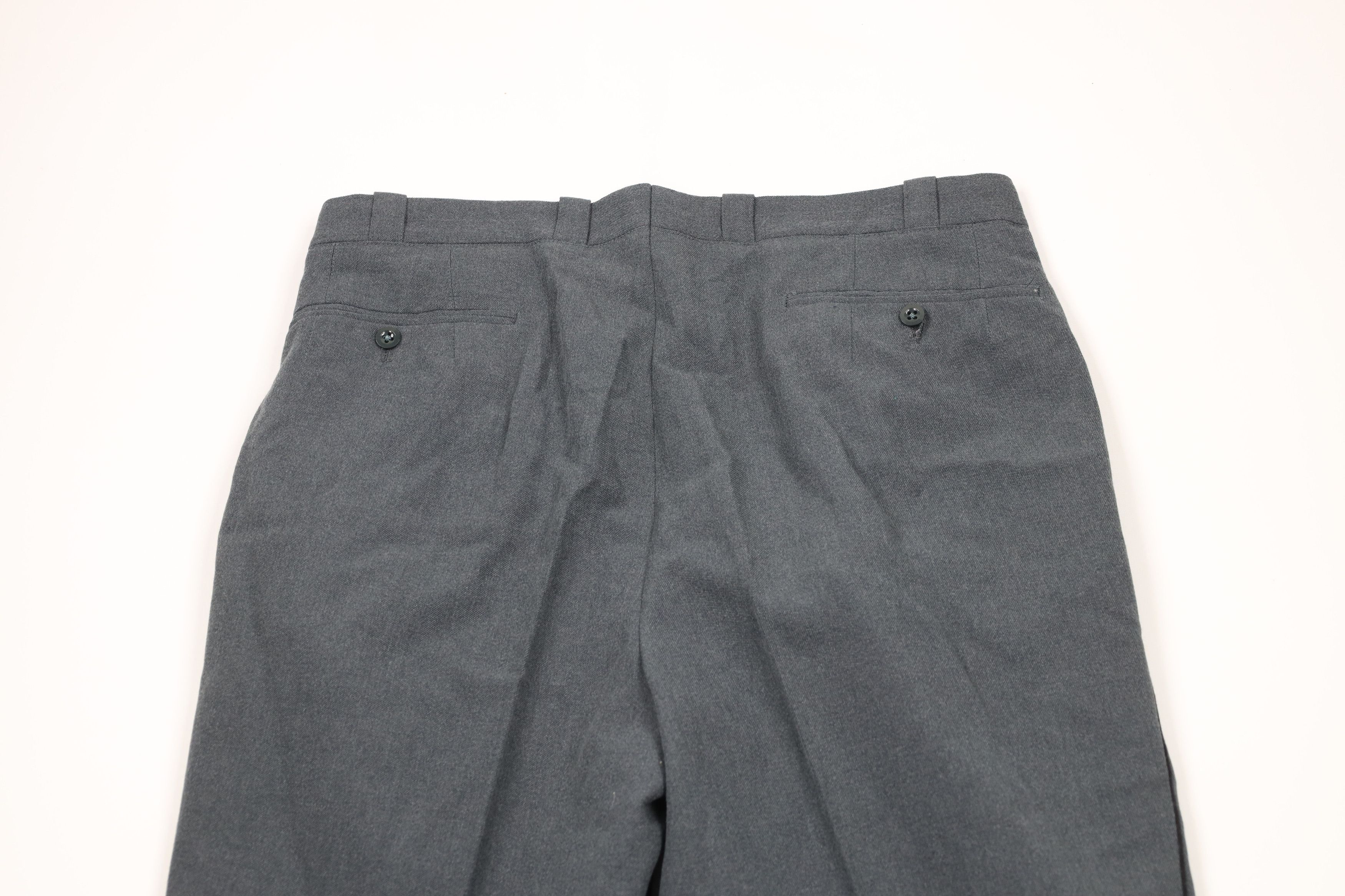 Vintage Vintage 90s Military Wool Button Fly Wide Leg Pants Green Size US 34 / EU 50 - 10 Thumbnail