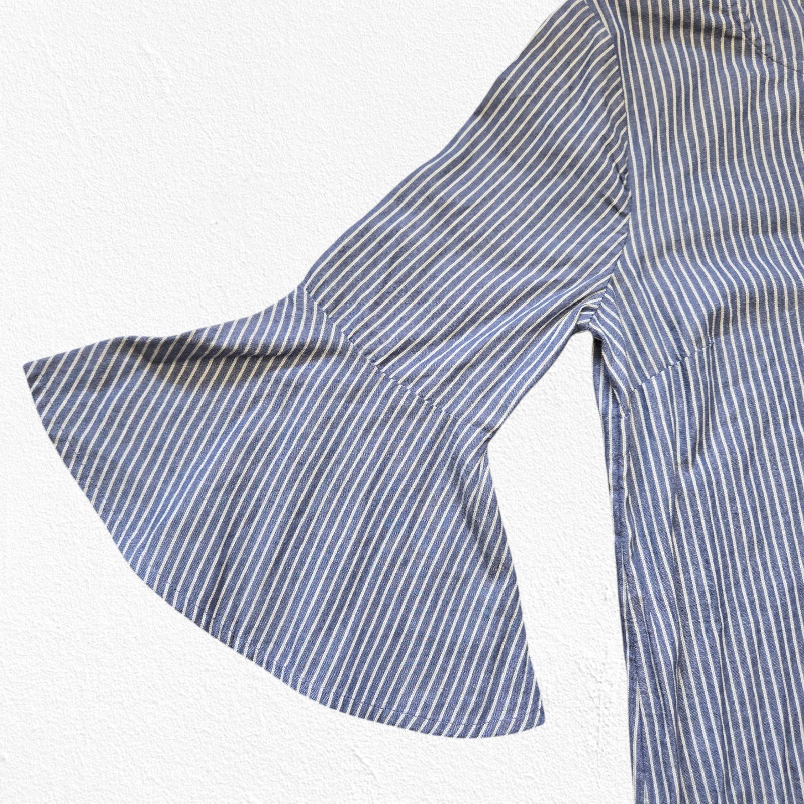 J.Crew J Crew Chambray Blue Striped Bell Sleeve Dress Size 2 Size XS / US 0-2 / IT 36-38 - 6 Thumbnail