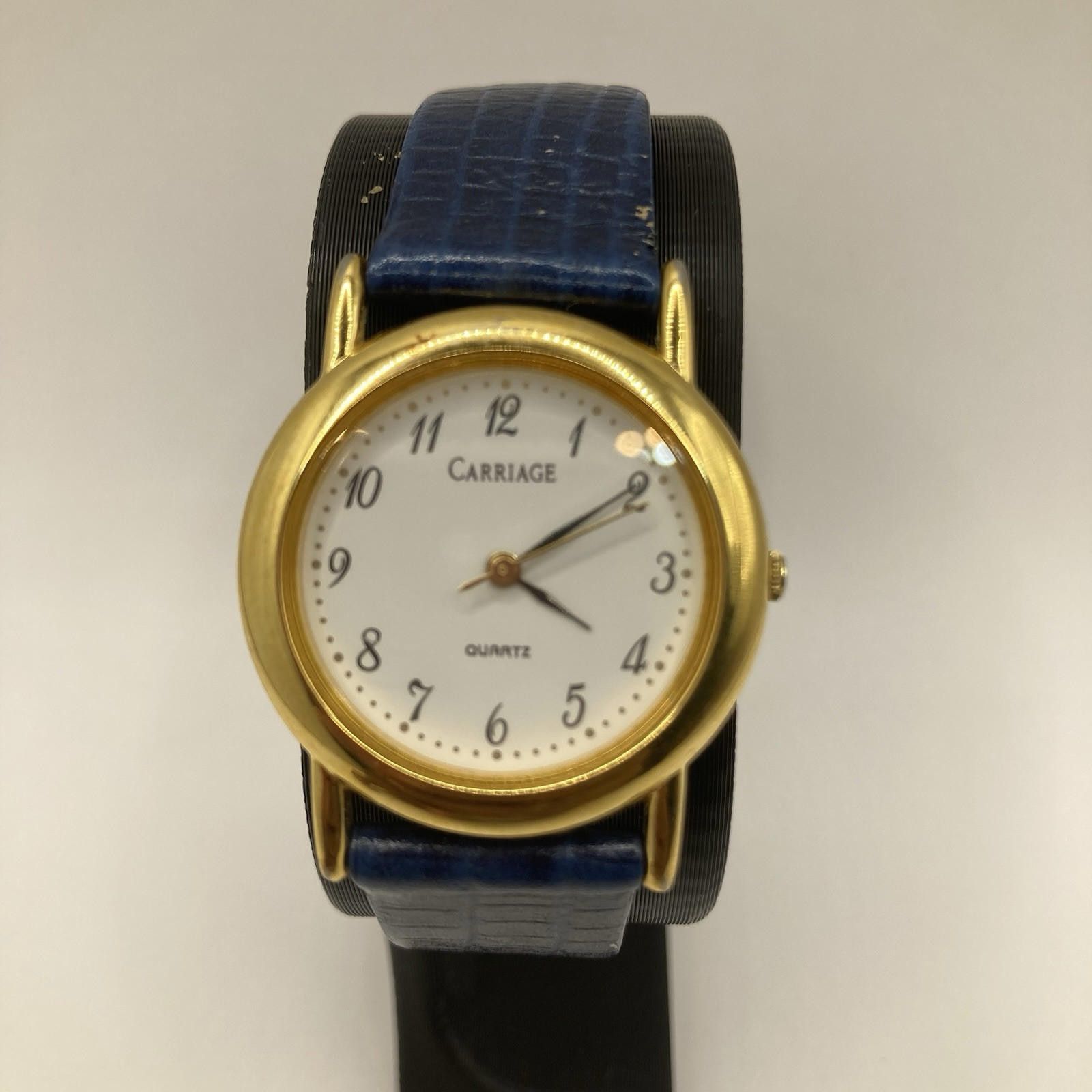 Carraig Donn Women’s Carriage Watch Gold Tone Case Dark Blue Leather Band Size ONE SIZE - 2 Thumbnail