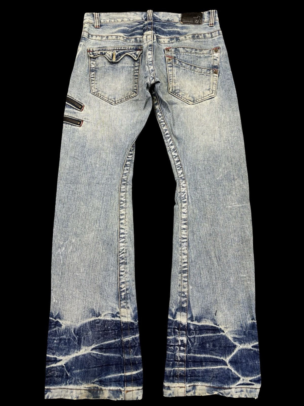 Japanese Brand 💥Twisted Flare Zipper💥Rattle Trap Japan Mudwash Denim K36 Size US 33 - 2 Thumbnail