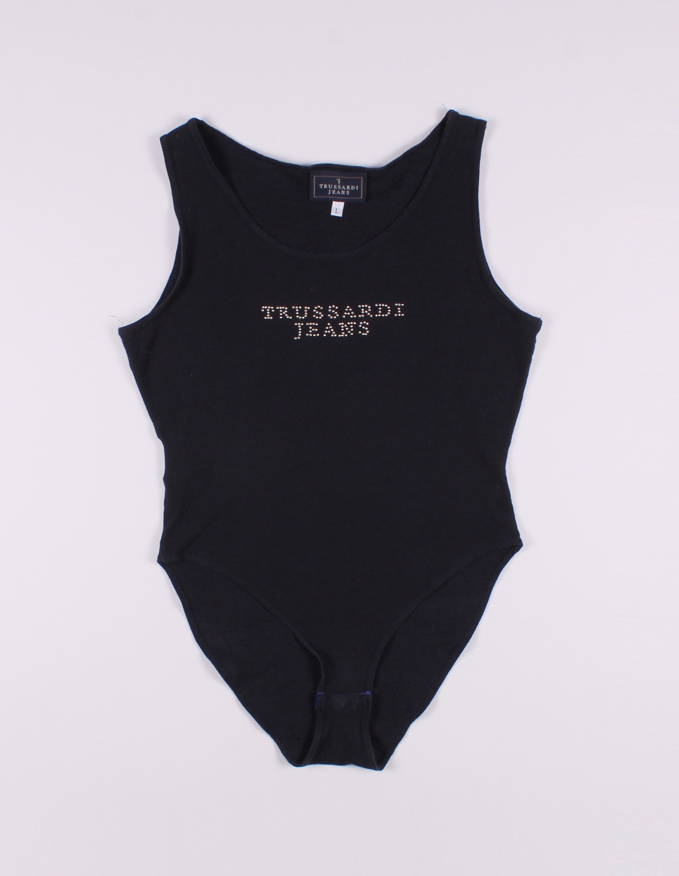 Trussardi Vintage 90's Trussardi Jeans Navy Bodysuit Size L / US 10 / IT 46 - 4 Thumbnail