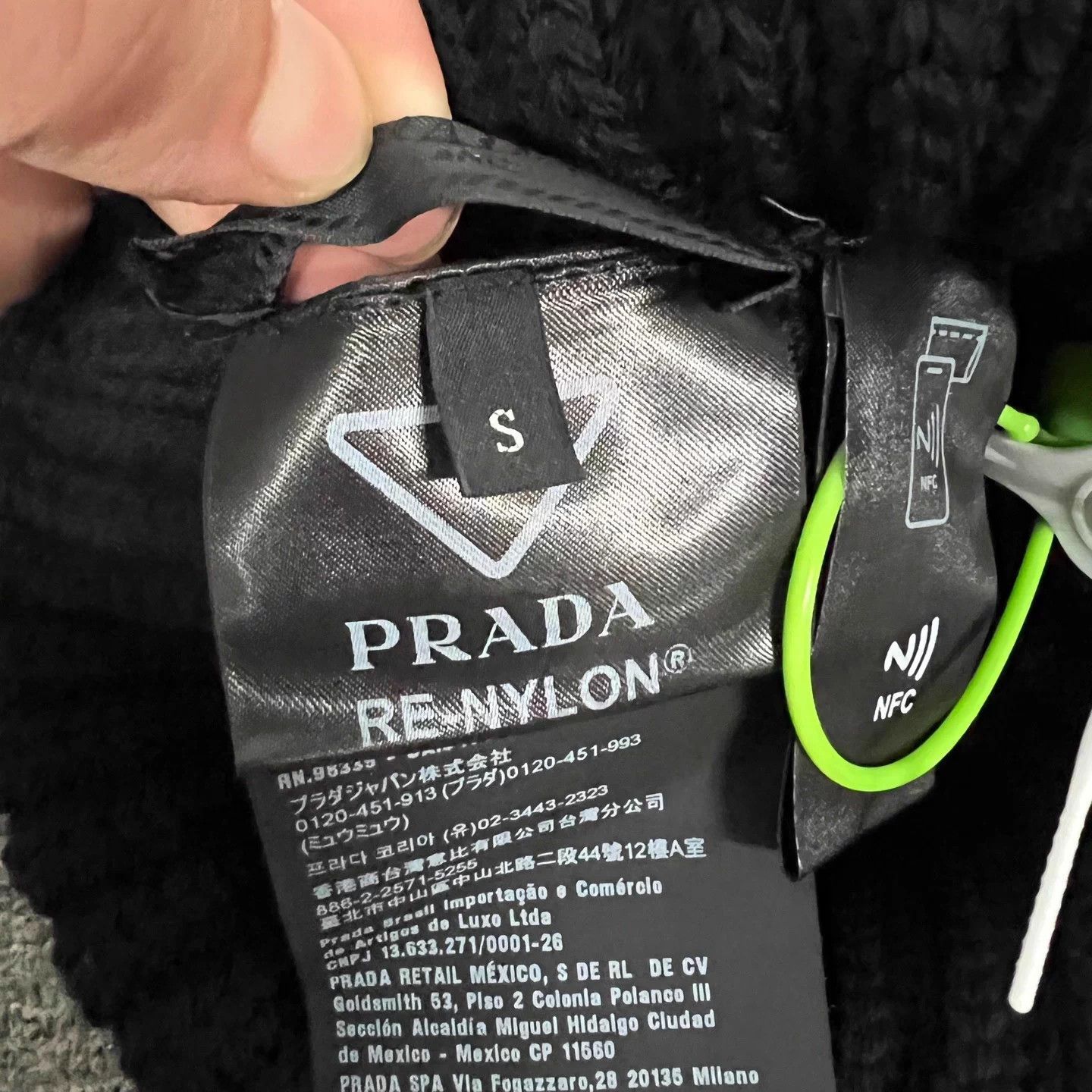 Prada Prada Tri Logo Nylon Panel Beanie S 99 New Unisex Size ONE SIZE - 6 Thumbnail