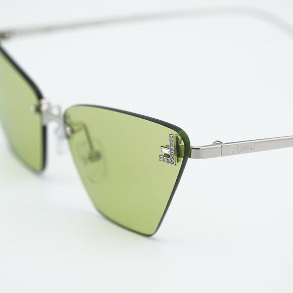 Fendi Fendi FE4160US 16N Sunglasses Silver Cat Eye Frame, Green Size ONE SIZE - 9 Thumbnail