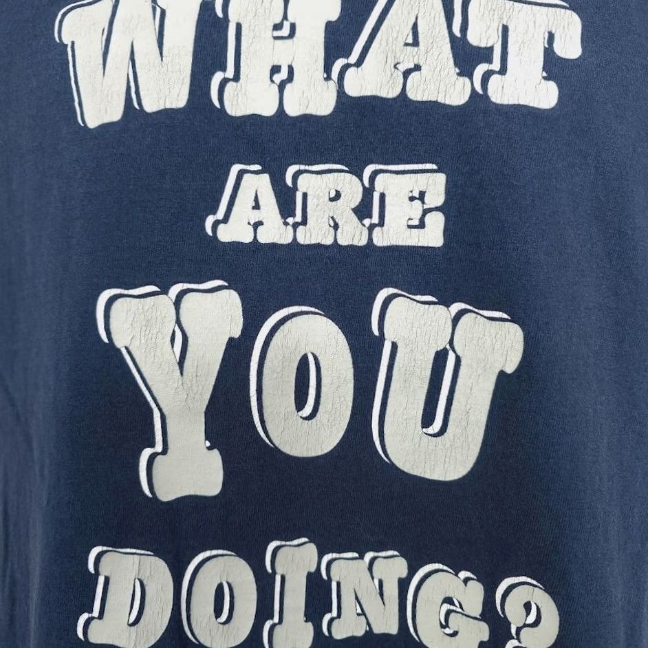 Vintage VINTAGE What Are You Doing T Shirt Mens Size Large Blue 90s Y2K Funny Humor Joke Alstyle Apparel & Activewear Shirt Mens Blue 90s Joke Size US L / EU 52-54 / 3 - 3 Thumbnail