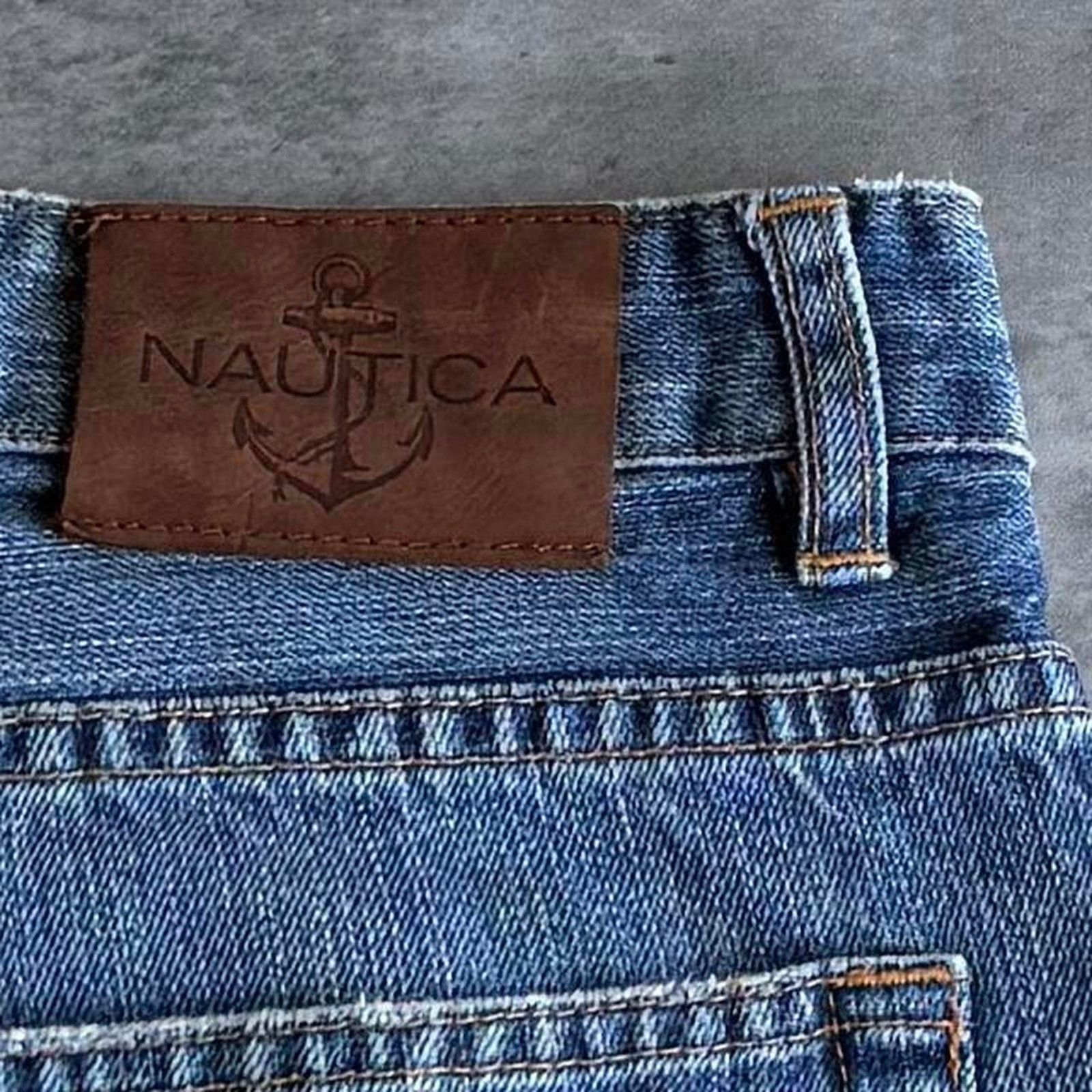 Nautica × Vintage Vintage Y2K Nautica Embroidered Baggy Opium Essential Jeans Size US 33 - 3 Thumbnail