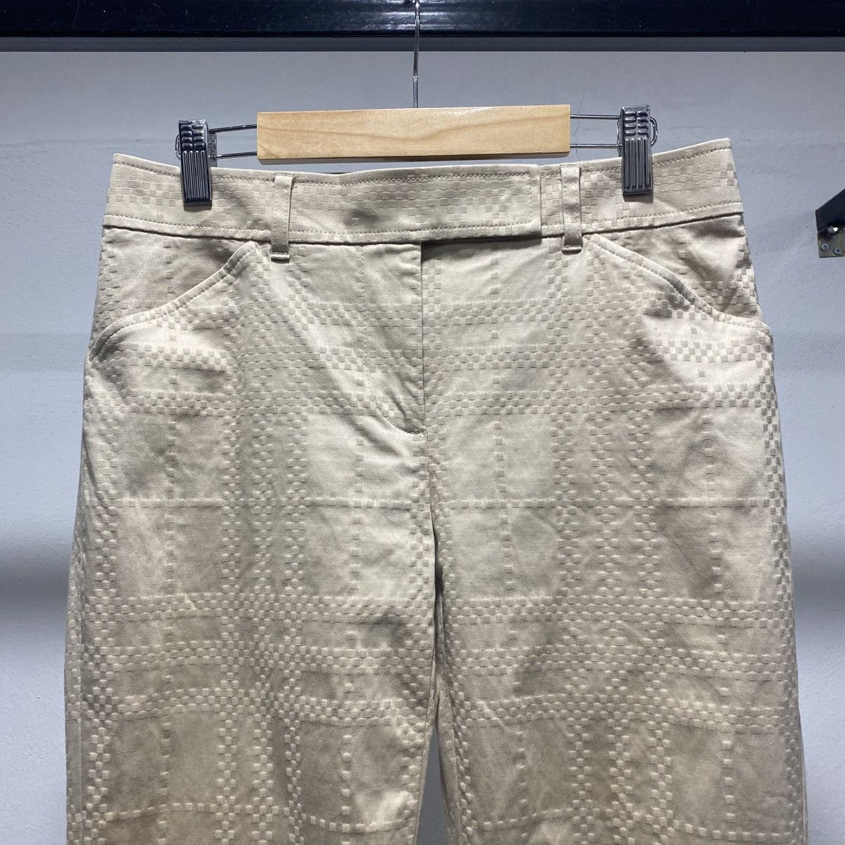 Burberry × Designer Sickkk☠️Burberry 3D Braille Flare Pants Trousers Size 29" - 4 Thumbnail