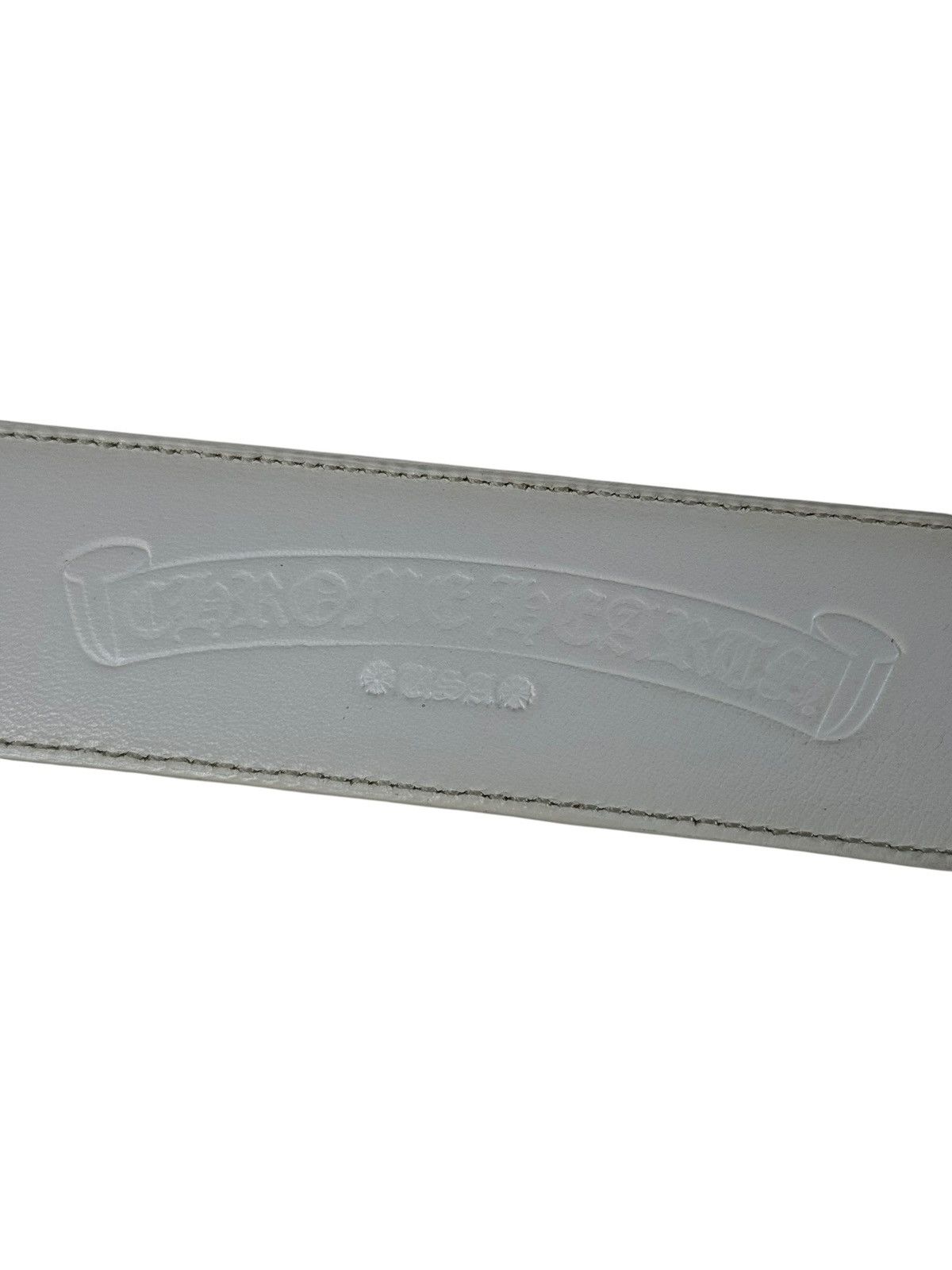 Chrome Hearts White Leather Belt Strap Size 34 - 9 Thumbnail