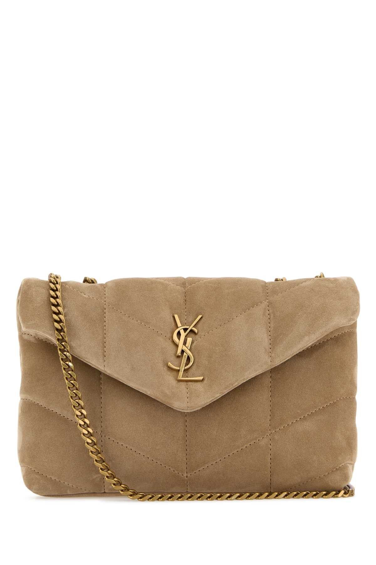 Saint Laurent Paris Beige Suede Puffer Toy Crossbody Bag Size ONE SIZE - 1 Thumbnail