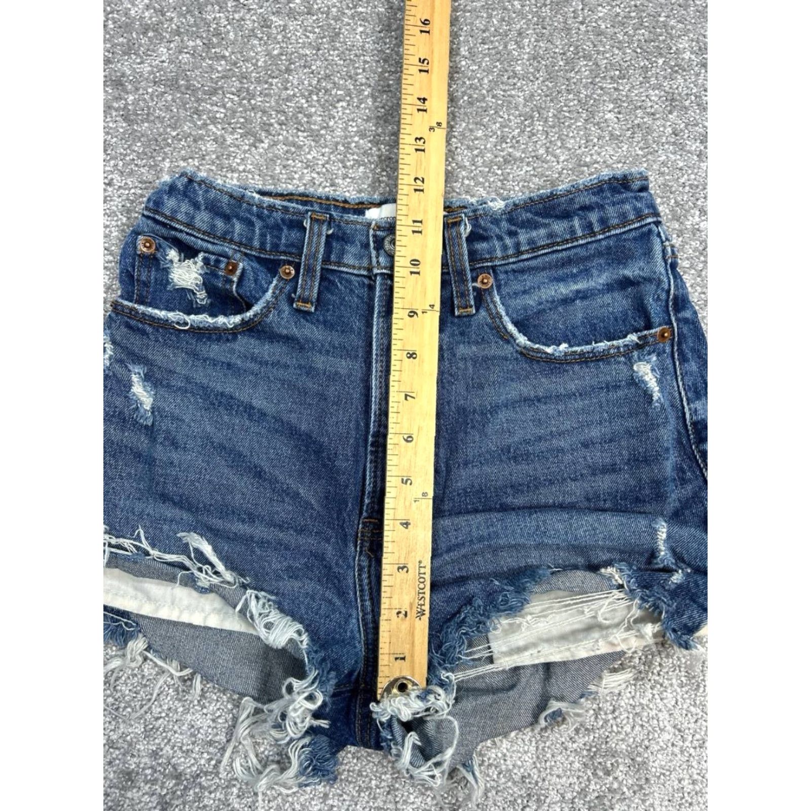 Abercrombie & Fitch Abercrombie & Fitch Mom Shorts Womens 25 Blue Denim High Rise Casual Summer Size 42" / US 20 - 4 Thumbnail