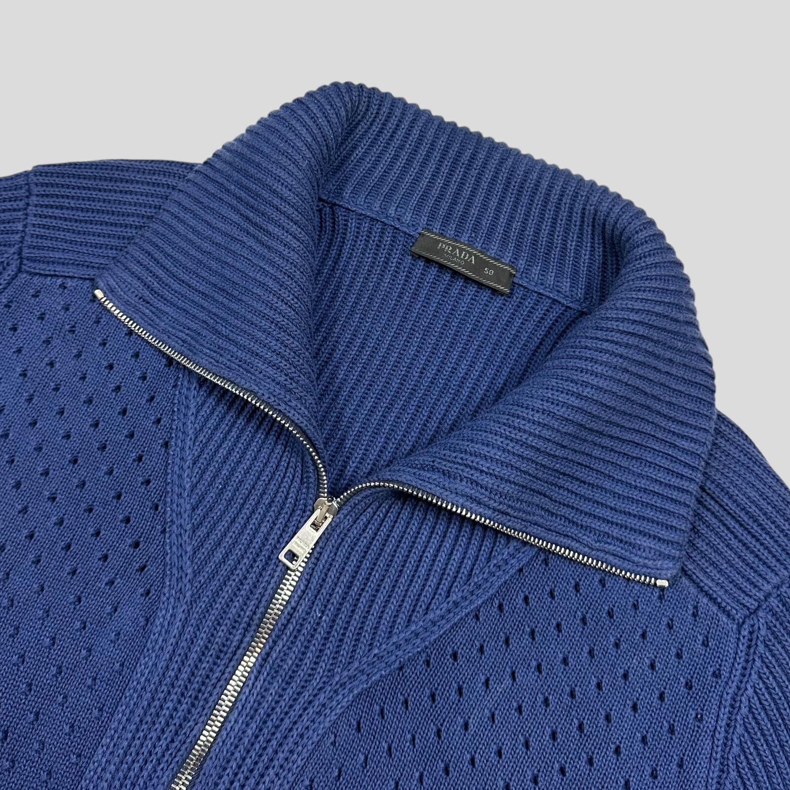 Prada Prada Milano 2018 Perforated Heavy Knit Cardigan Jacket - M Size US M / EU 48-50 / 2 - 4 Thumbnail
