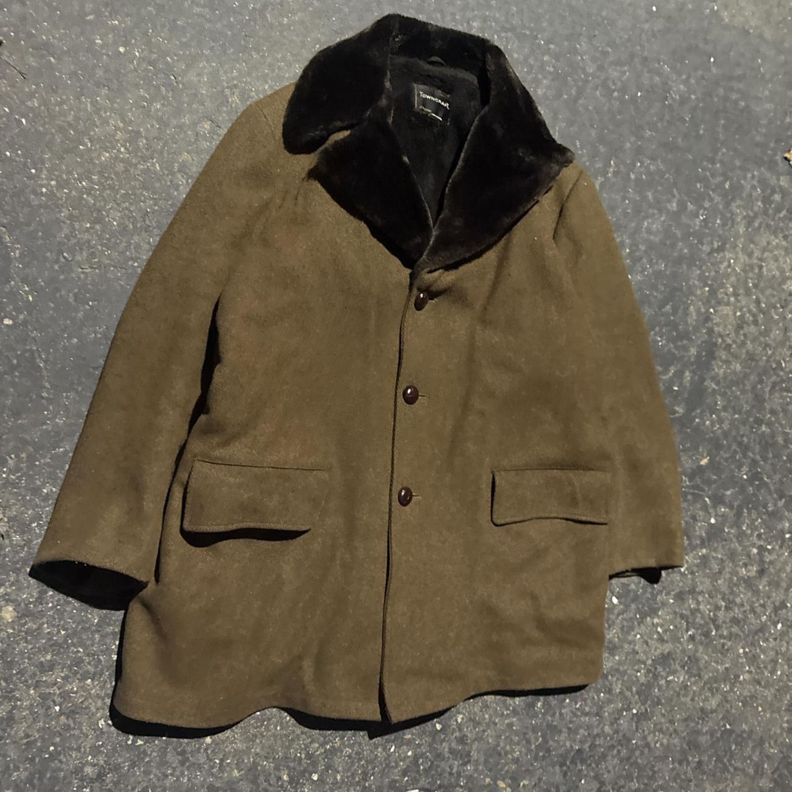 JCPenney Vintage 60s Towncraft McPenny Faux Fur Wool Coat – Size 44* Size M / US 6-8 / IT 42-44 - 2 Thumbnail