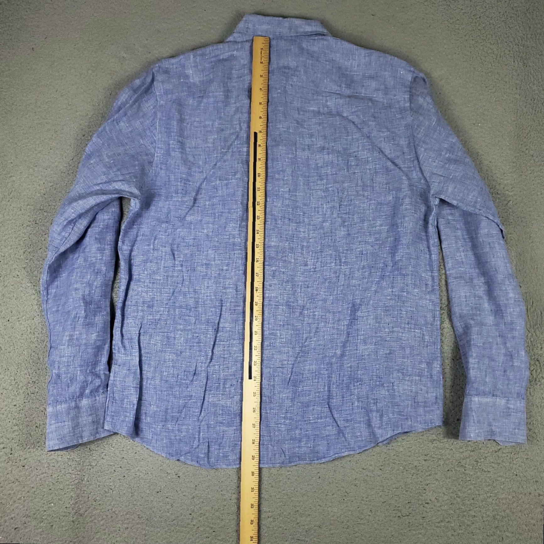 UNTUCKit UNTUCKit Shirt Mens L Blue Linen Slim Fit Button Up Long Sleeve Size US L / EU 52-54 / 3 - 3 Thumbnail