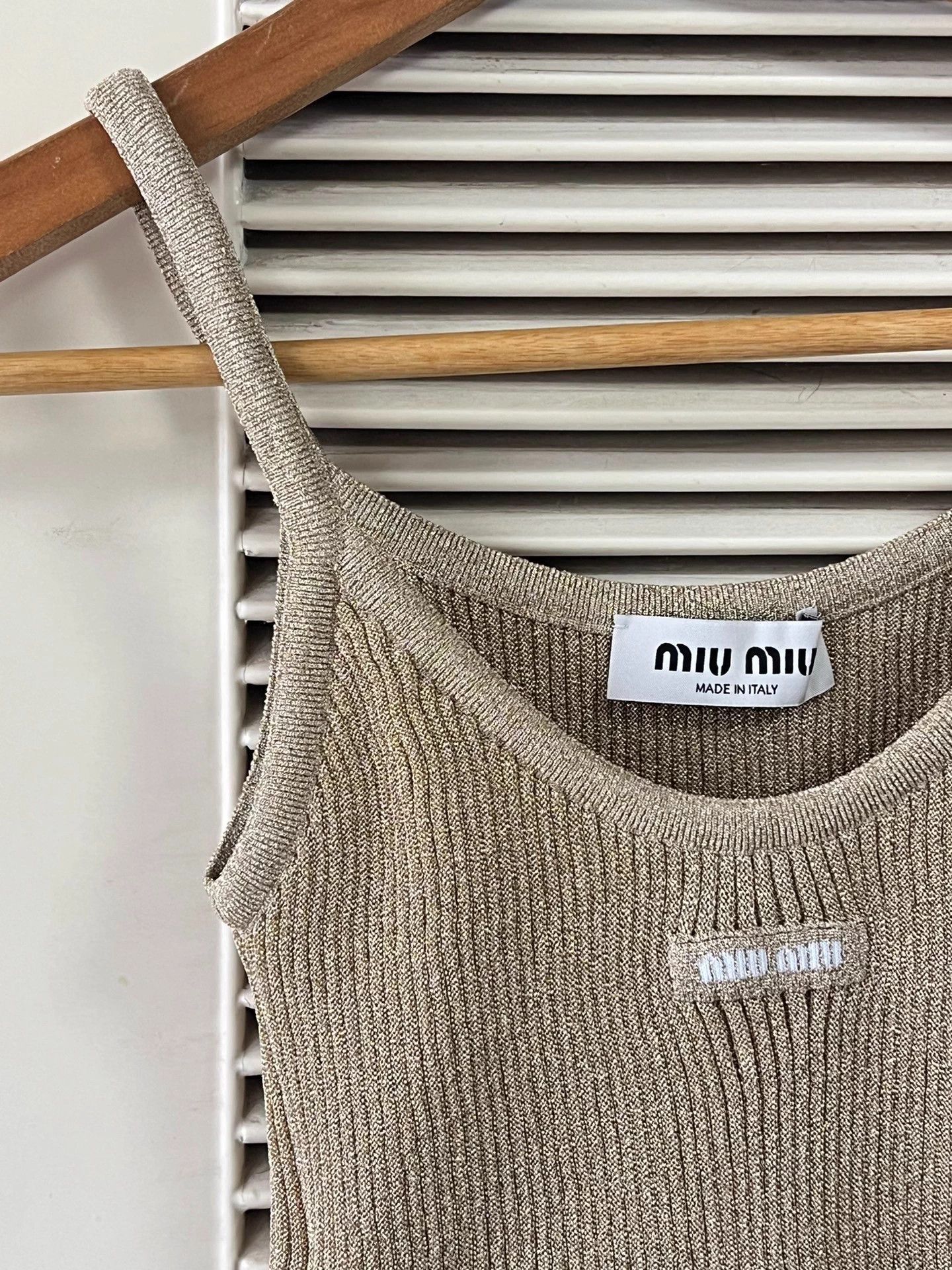 Miu Miu MIU MIU Viscose Knit Camisole EU36 Short Summer Size XS / US 0-2 / IT 36-38 - 4 Thumbnail